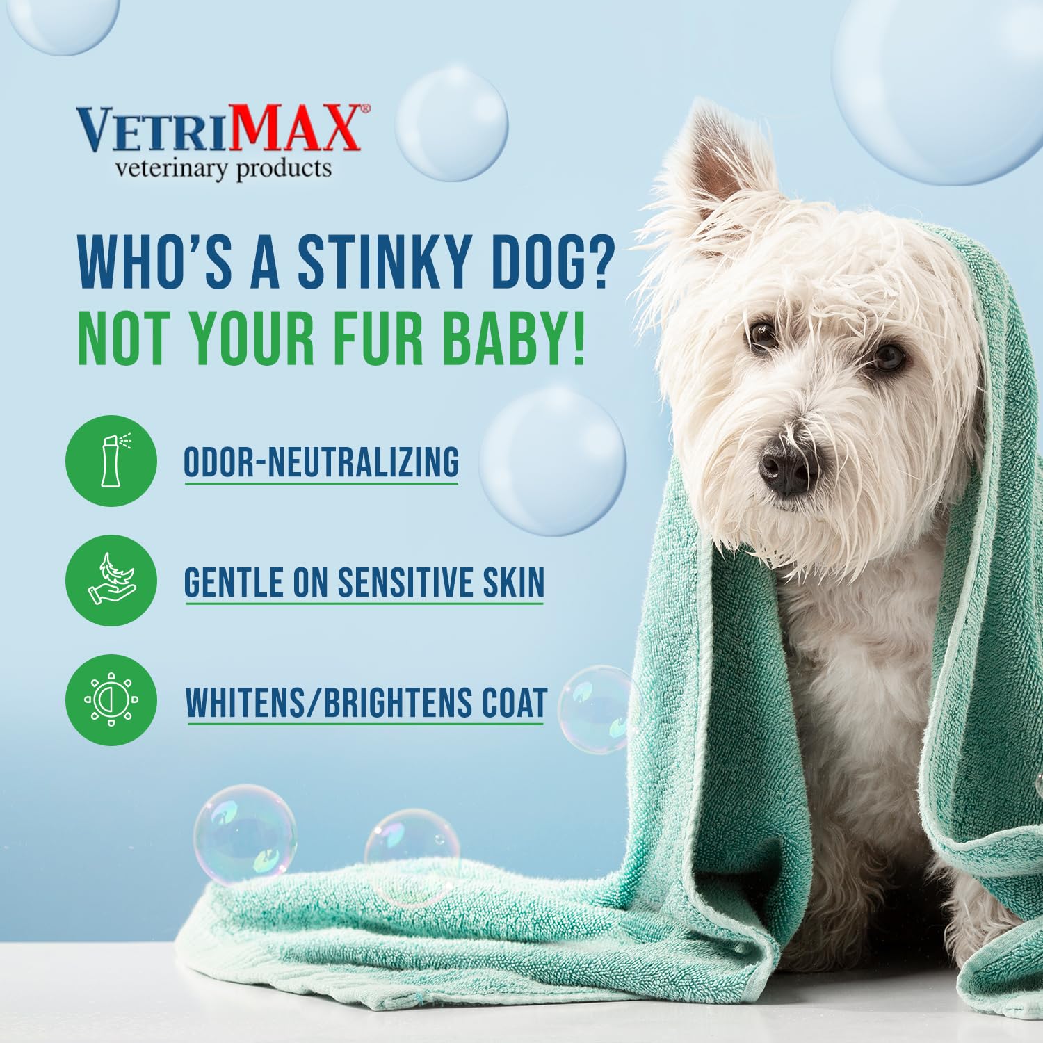 Vetrimax Command Medicated Dog Shampoo For Itchy Skin, Anti-Itch Relief For Allergies And Dry Skin, Healing Soothing Pet Care Fo