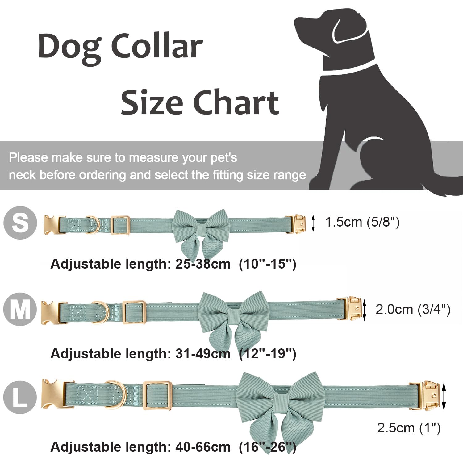 Ewinoom Bowtie Dog Collar Adjustable Soft Collars With Detachable Bow Tie And Metal Buckle For Small Medium Large Dogs,Dark Gree
