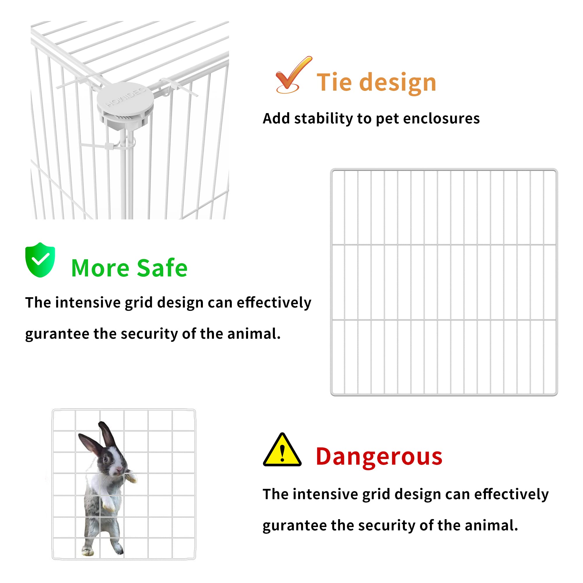 Homidec Pet Playpen,Small Animals Cage Diy Wire Yard Fence With Door For Indoor/Outdoor Use,Portable For Puppies,Kitties,Bunny,Turtle 48' X 24' X 16'