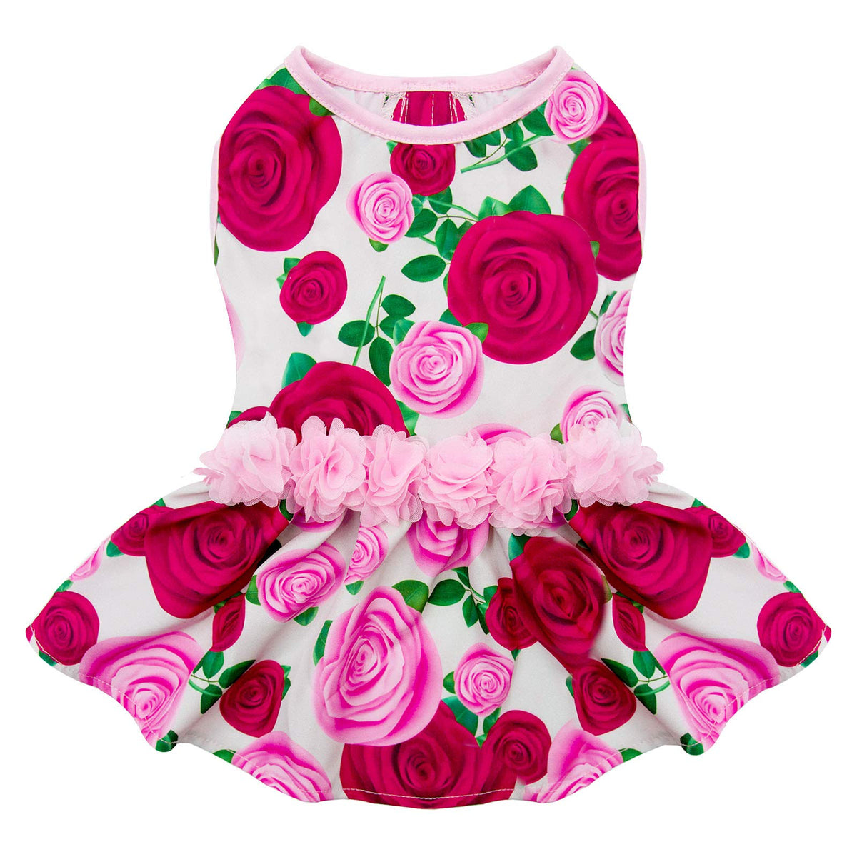 Kyeese Dogs Dresses Floral Rose With Flowers Decor Elegant Princess Doggie Dress For Small Dogs Spring Summer Puppy Dress Dog Clothes