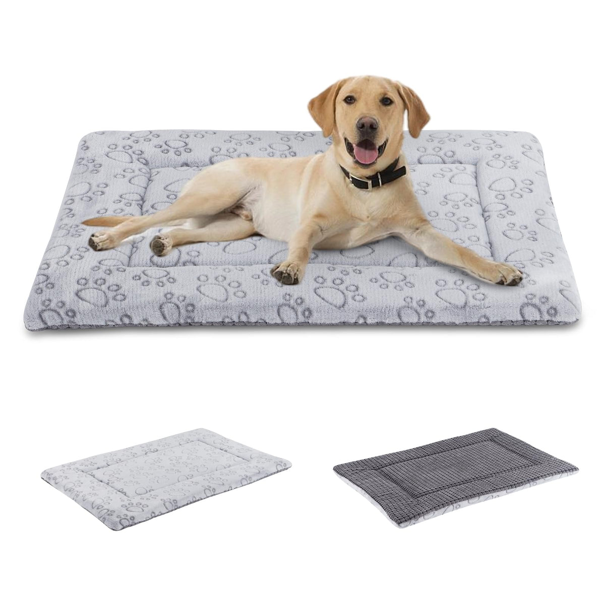 Ieuumler Dog Bed, Reversible Washable Bed Mat, Soft Premium Plush Dog Crate Pad, Pet Cushion Sleeping Mattress For Small/Medium/Large Dogs And Cats Fc014 (Gray,36'*23')