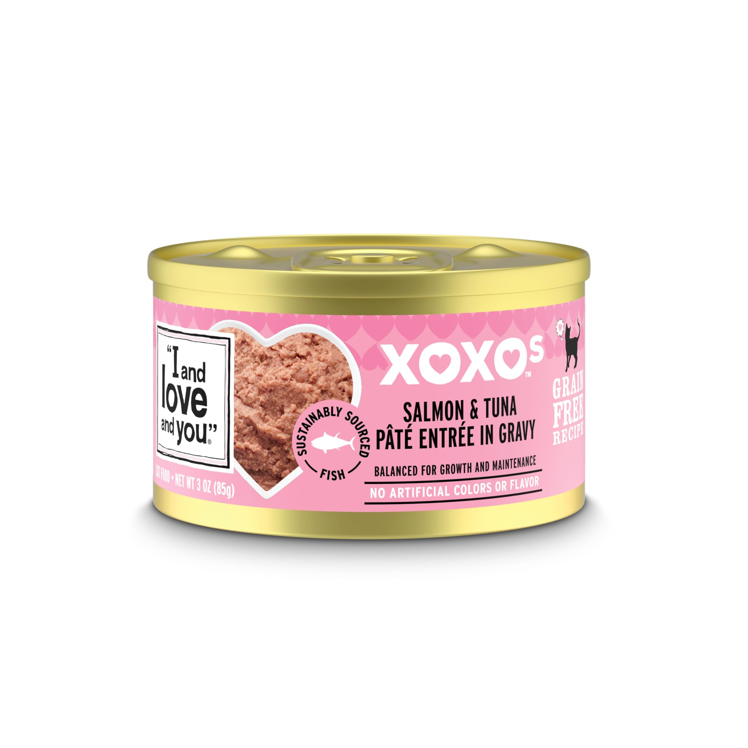 I and love and you XOXOs Wet Cat Food - Salmon + Tuna Pt   - Grain Free, Filler Free, 3oz Pack of 24 Cans