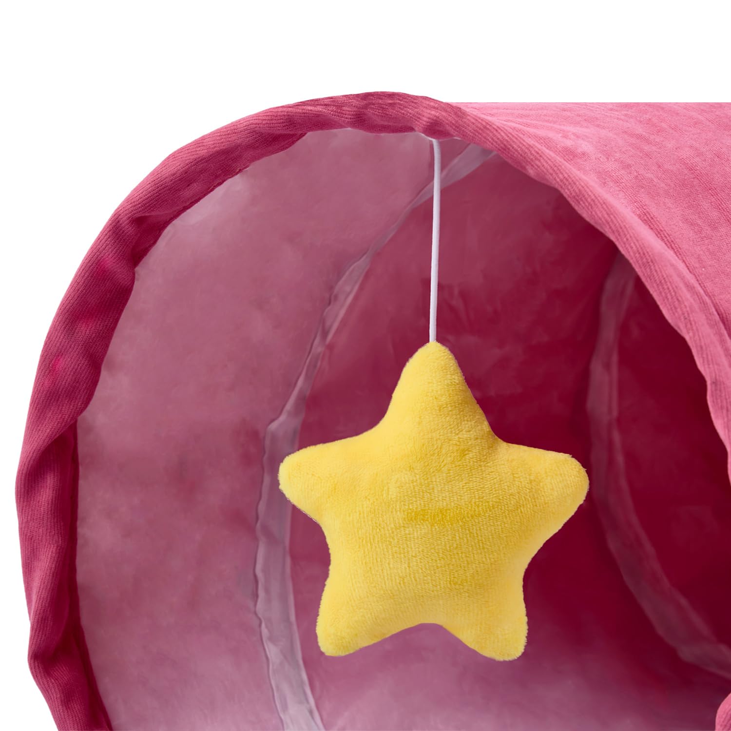 Paopo Cat Tunnels For Indoor Cats Collapsible Large Cat Tunnel Cute Cat Tunnel Toy For Cat,Kitten,Puppy,Rabbit,Pink