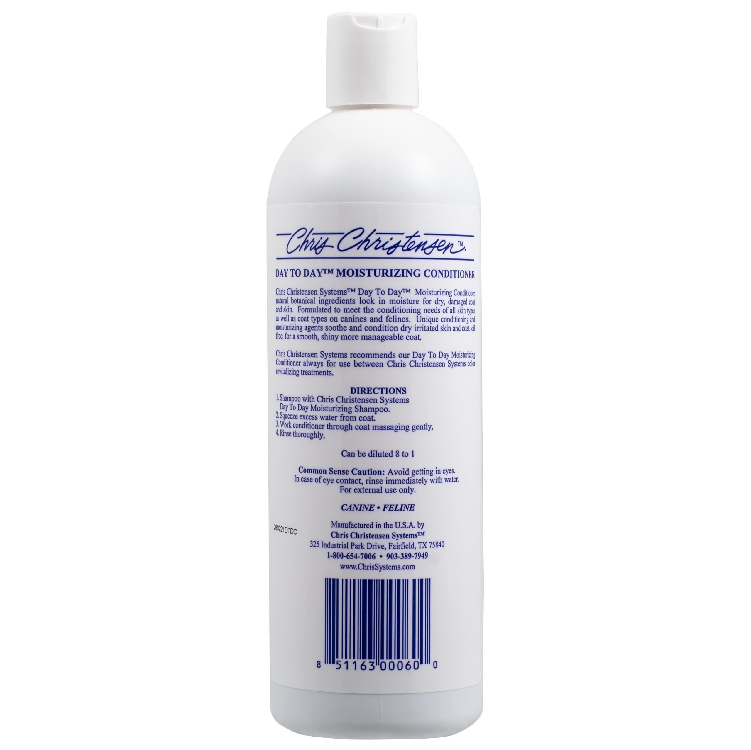 Chris Christensen Day to Day Ultra Concentrated Dog Conditioner, Makes up to 8 Bottles, Groom Like a Professional, Moisturizing,
