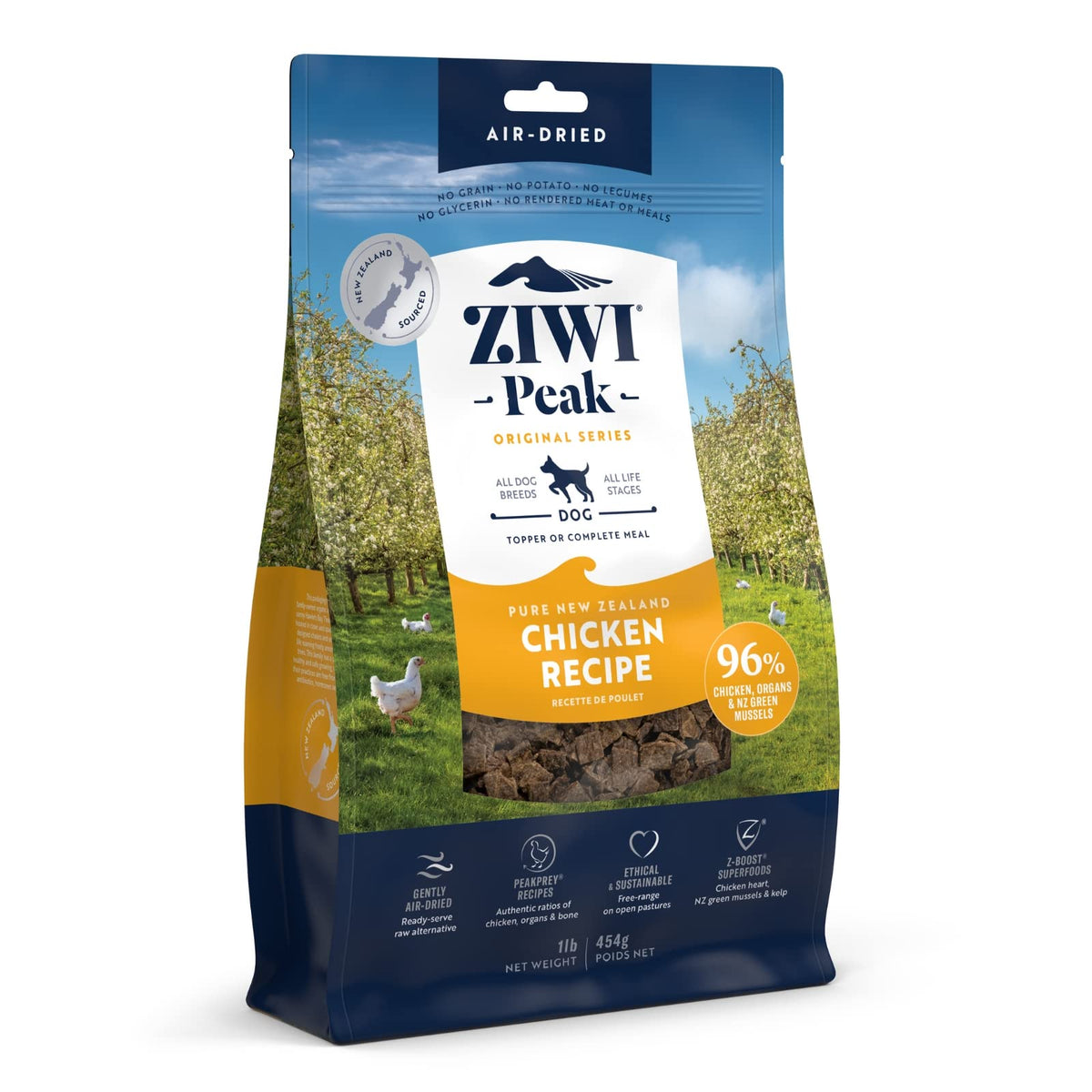 Ziwi Peak Air-Dried Dog Food - All Natural, High Protein, Grain Free And Limited Ingredient With Superfoods (Chicken, 1.0 Lb)