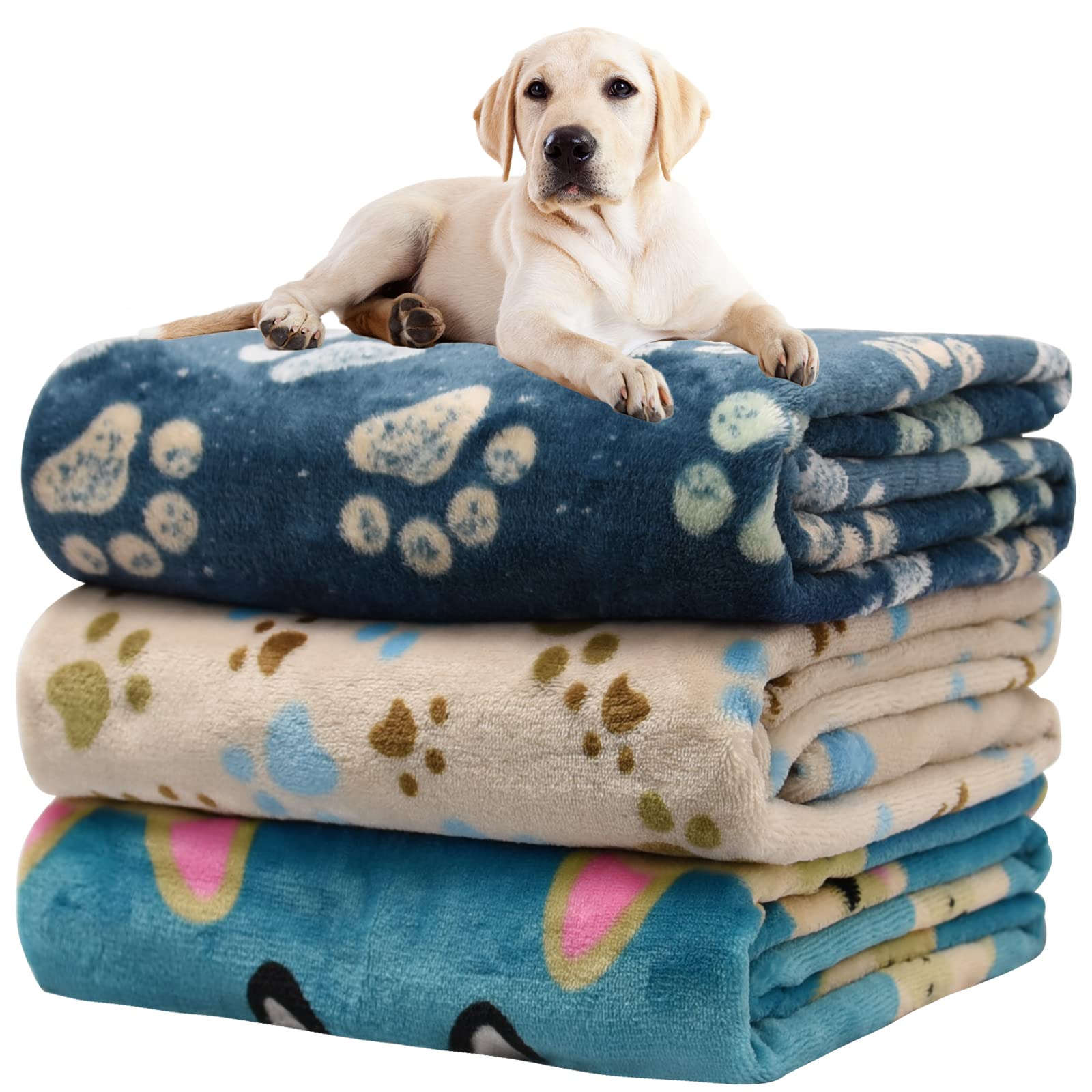 1 Pack 3 Blankets For Dogs Blankets For Large Dogs Medium Dog Blanket Super Soft Fluffy Premium Fleece Pet Blanket Flannel Throw