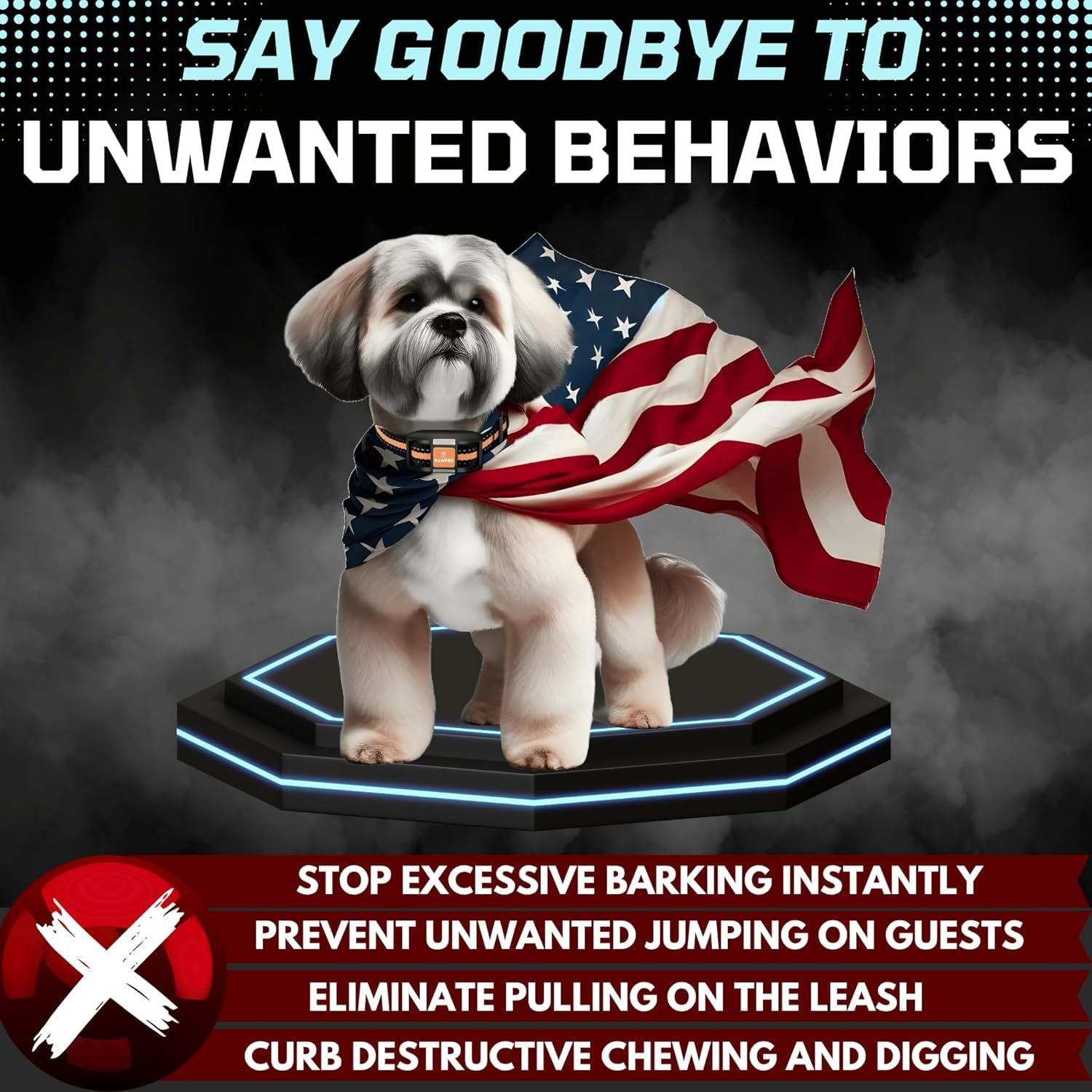 Dog Shock Collar With Remote, Unmatched 4-Mile Range, Night-Light Mode, Training Guide Included, 124 Training Levels & 4 Modes,