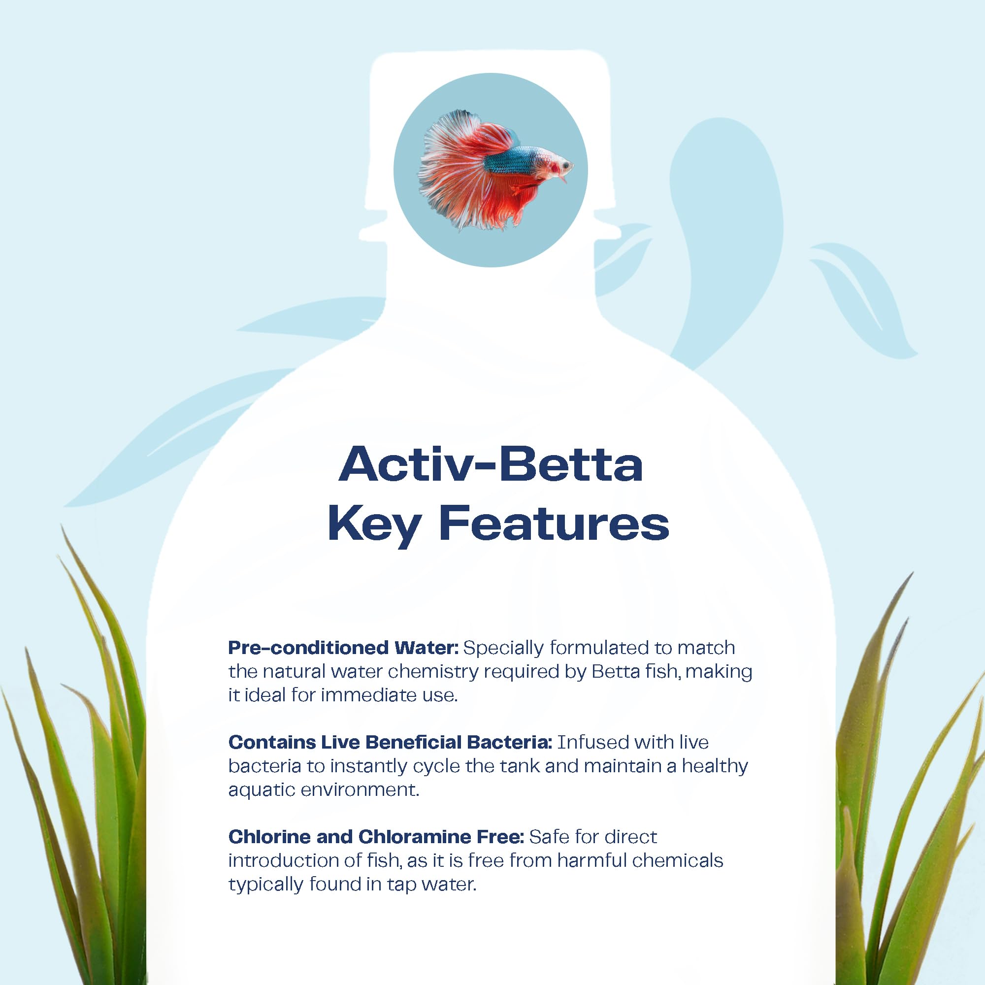 Activ Betta Water for Aquarium D  cor, 33.8 fl.oz. - Premium Water Conditioner for Betta Fish Tanks, Enhances Water Quality and