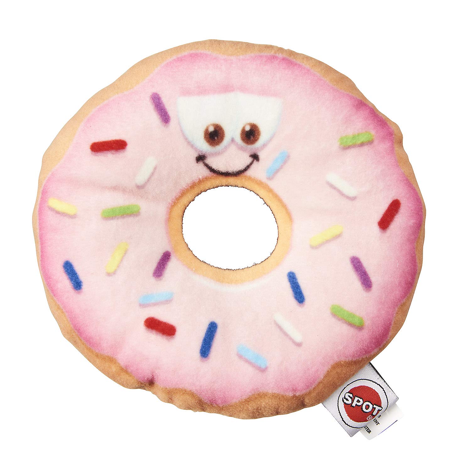 SPOT Fun Food Donut 5.25 Soft Plush Dog Toy, Multi, One Size, Model: 54424