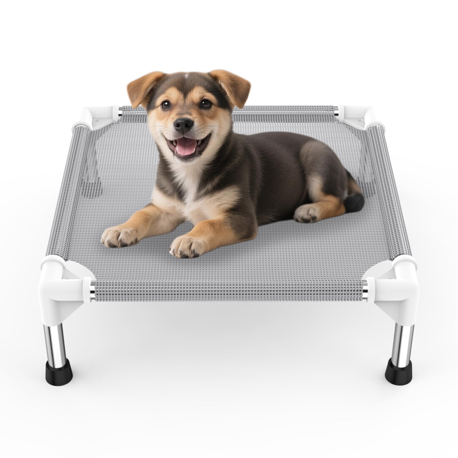 Elevated Dog Bed with Teslin Cooling Fabric - Lightweight Dog Cot for Small Dogs, Waterproof & Washable Breathable Mesh, Raised 