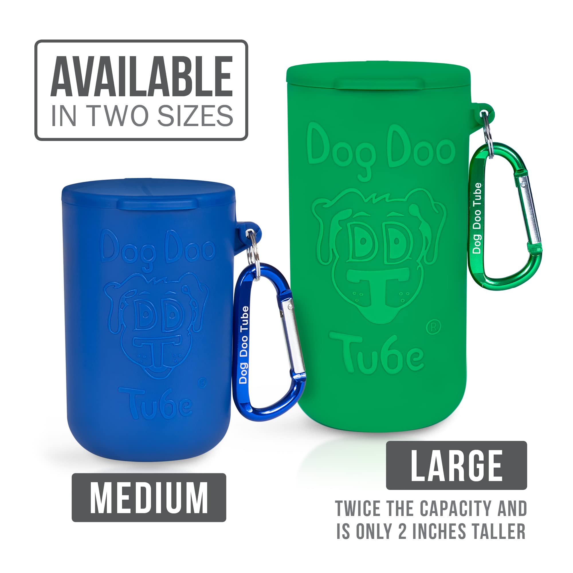 Dog Doo Tube Reusable Dog Poop Holder For Dog Walkers - Carries Used Dog Poop Bags - Tight Fitting Lid Keeps in Odors - Dog Wast