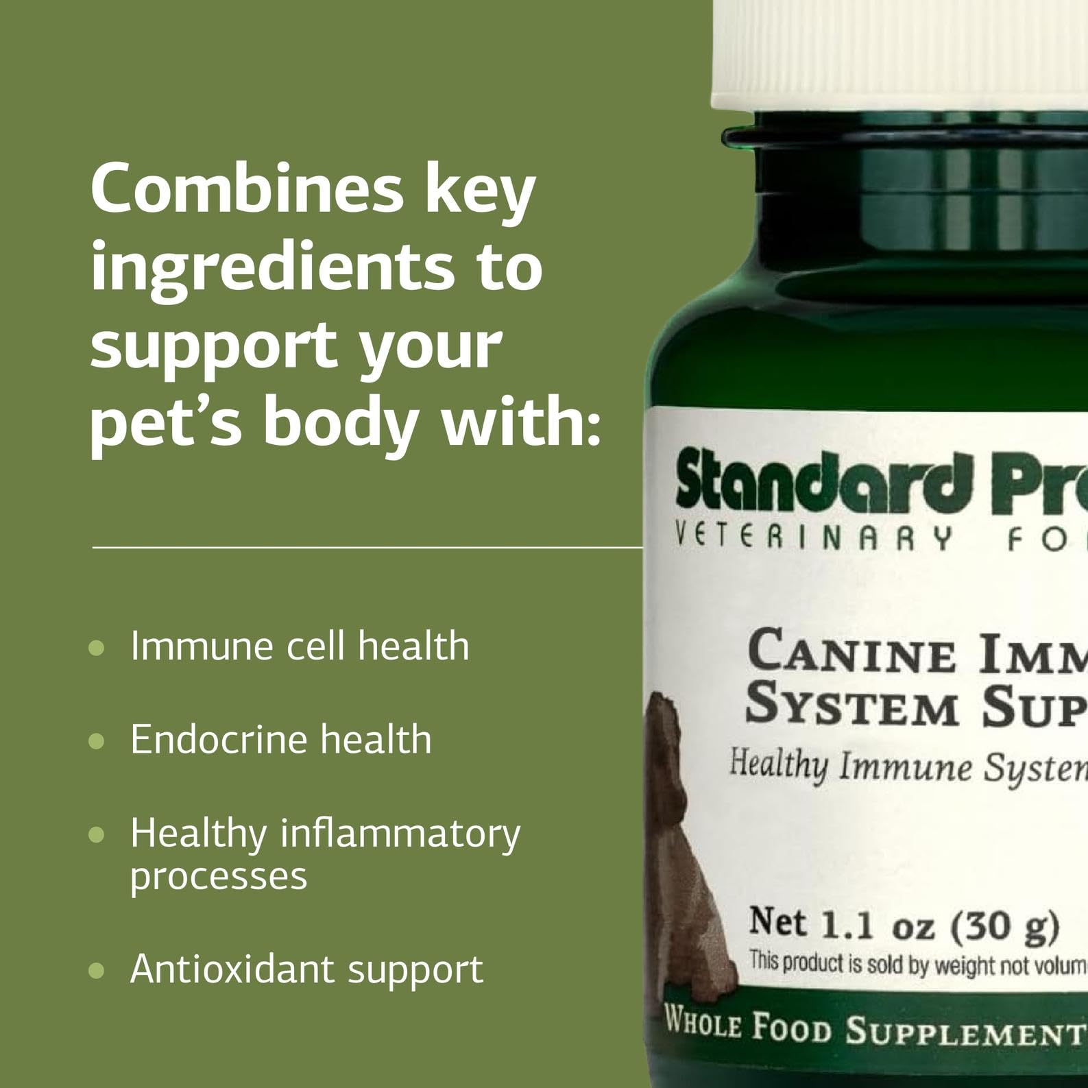 Standard Process Canine Immune Support Supplement - 30g Powder for Dogs with Zinc & Kelp - Aids Overall Health & Wellness