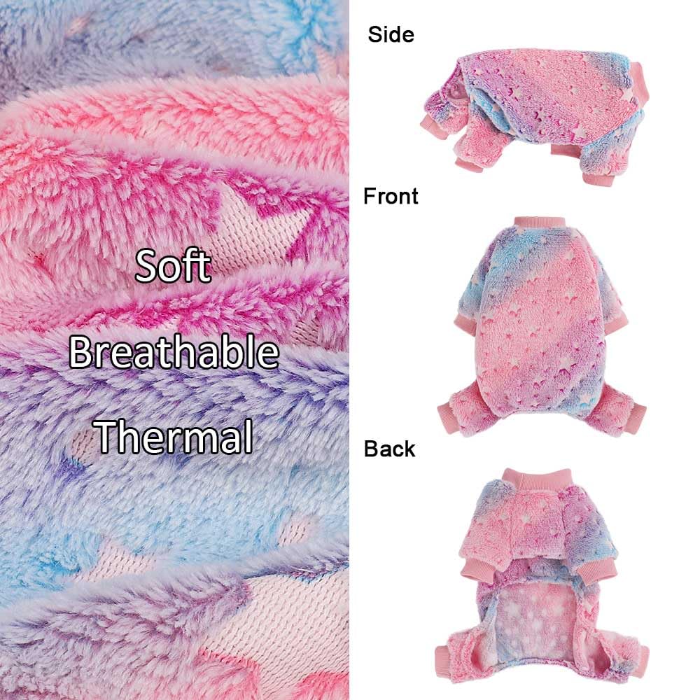 Pajamas For Small Dogs, Glow In Dark Tie Dye Unicorn Dog Sweater, Super Soft Velvet Material Chihuahua Yorkie Tiny Dog Clothes O