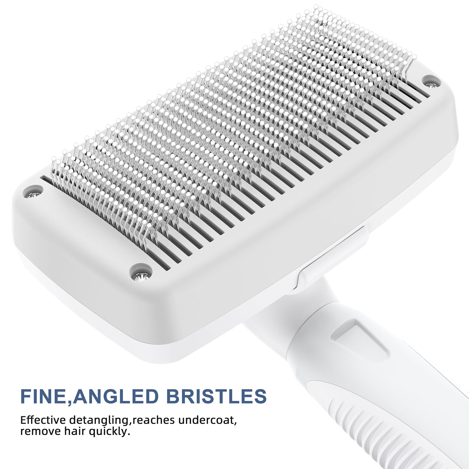 Crala Self-Cleaning Slicker Brush For Dogs & Cats, Grooming Combs For Short & Long-Haired Dogs, Cats, Rabbits & More - Gently Removes Loose Undercoat, Mats And Tangled Hair