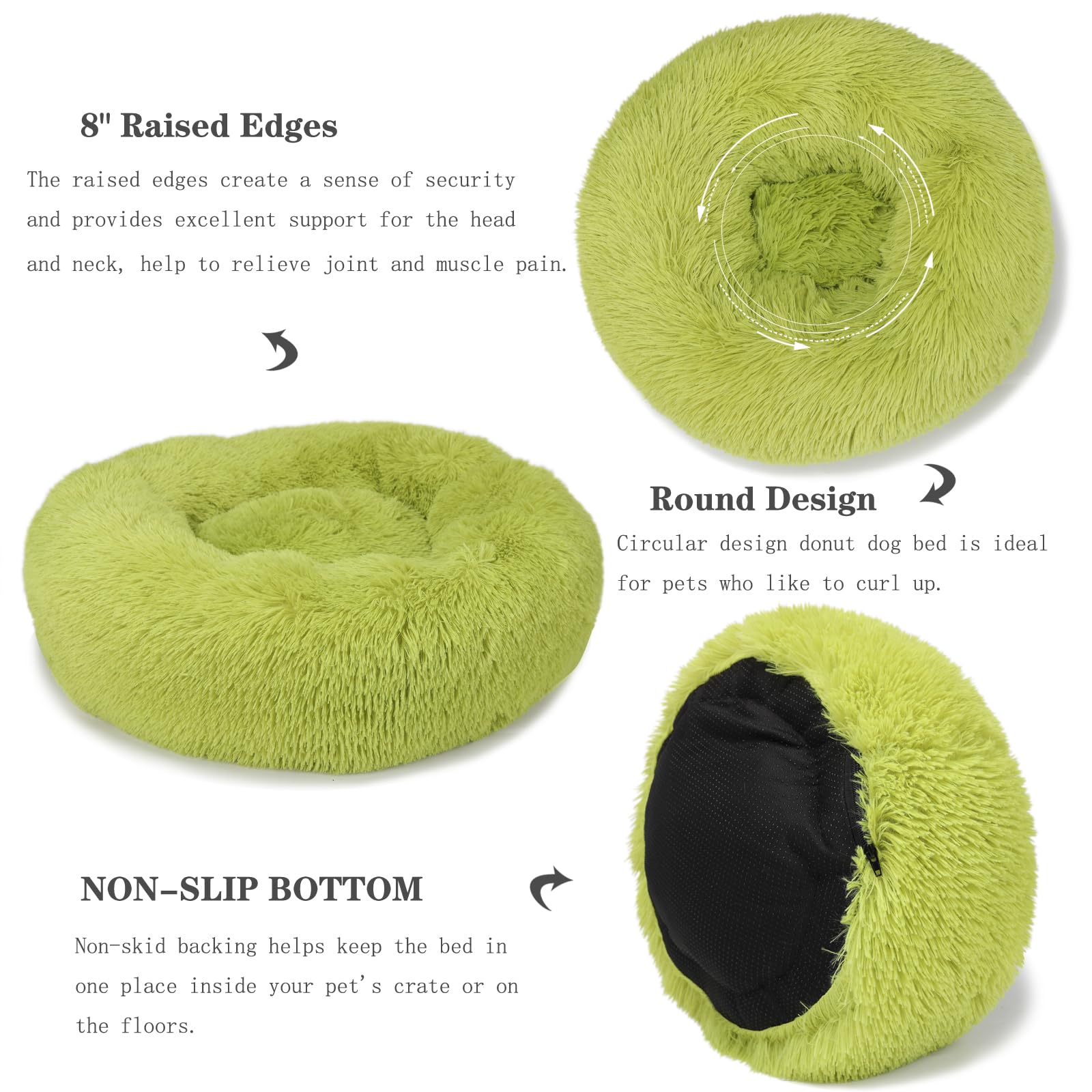 Calming Bed For Dogs 30 Inches Dark Gray Dog Beds For Medium Dogs Washable Anti-Anxiety Dog Beds For Medium Dogs