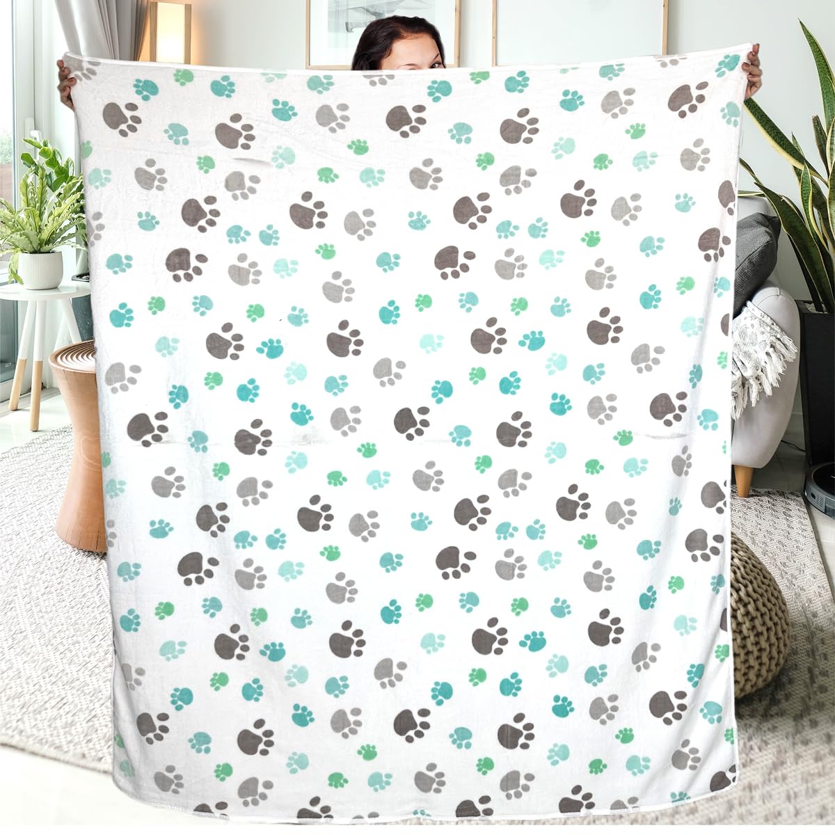 Dog Blankets For Large Dogs, 3 Pcs Dog Blanket Washable, Soft Fluffy Flannel Pet Blanket Mat Cover For Bed Couch, Cute Print Pup