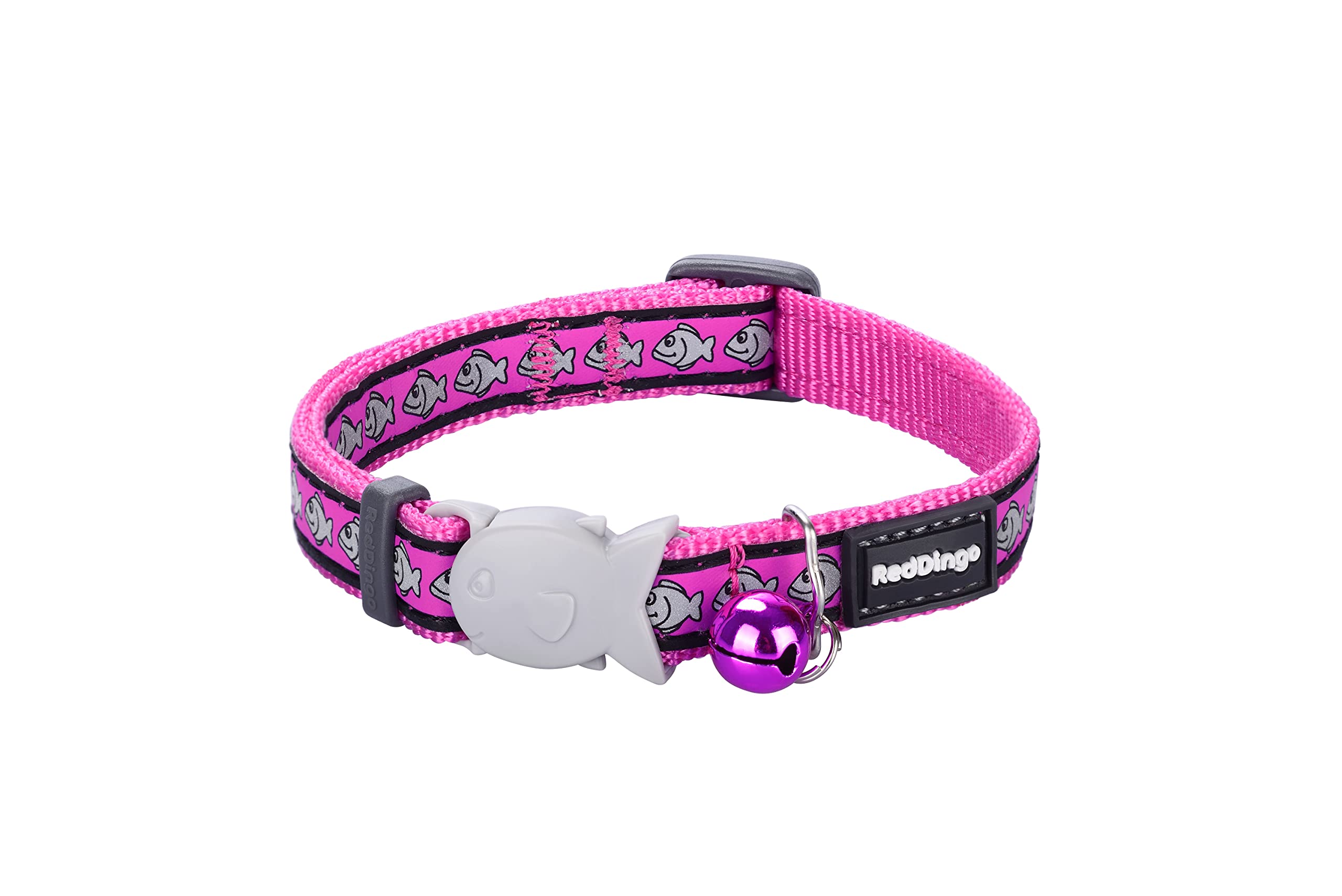 Red Dingo Reflective Cat Collar, One Size Fits All, Hotpink