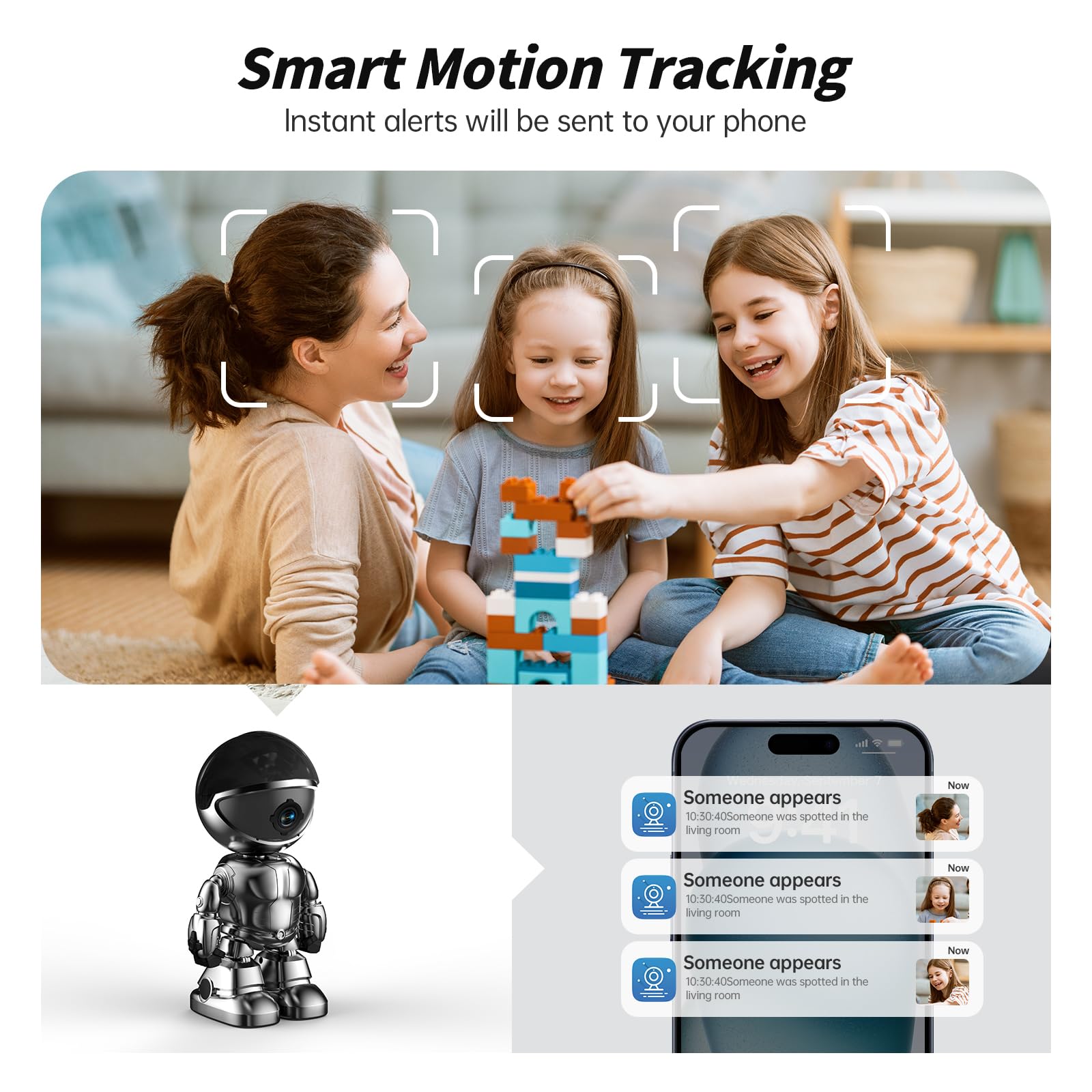 Juflsky Robot Security Camera,Indoor Camera Robot,5G/2.4Ghz Wifi Robot Cameras For Home Security,Pet/Baby Camera With Phone App