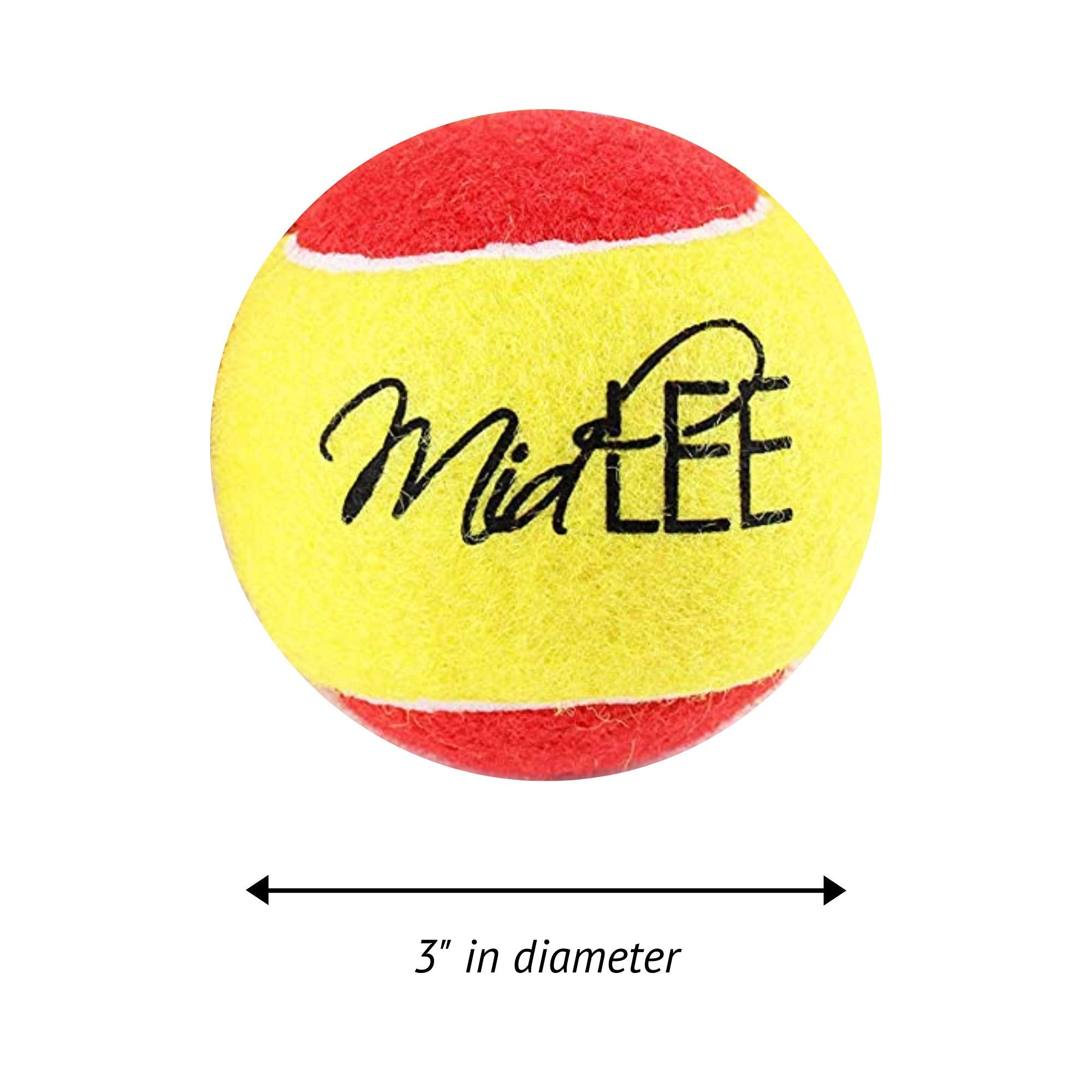Midlee 3 Inch Durable Rubber Tennis Balls for Dogs, Pack of 4, Multicolored