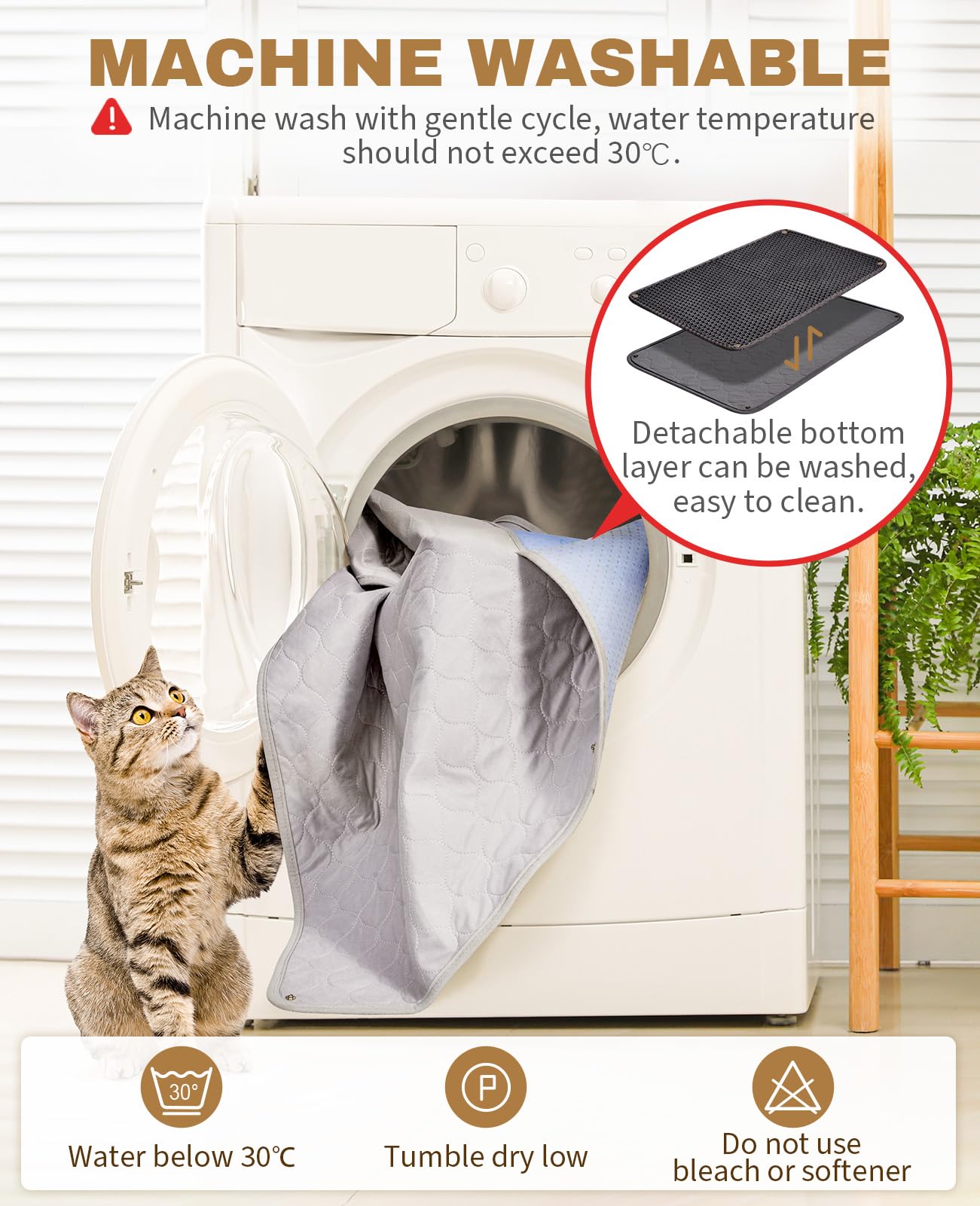 Fostanfly Cat Litter Mat, 45''X 27'' Kitty Litter Trapping Mat, Extra Large Xl Honeycomb Scatter Control, Urine & Waterproof, Ma