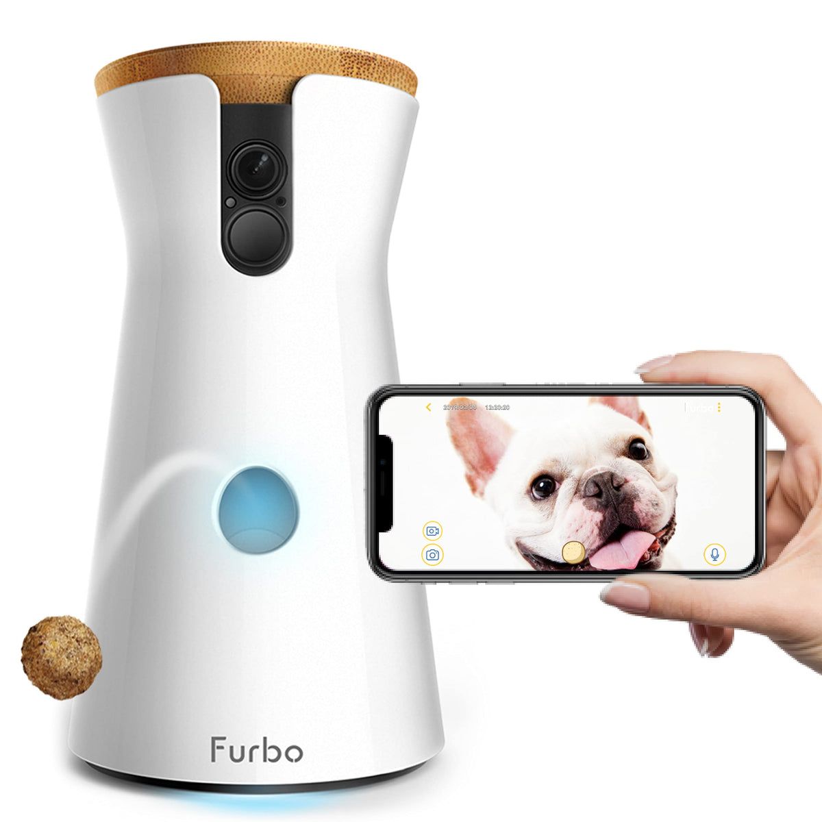 Furbo Dog Camera: Treat Tossing, Full Hd Wifi Pet Camera And 2-Way Audio, Designed For Dogs, Compatible With Alexa (As Seen On E
