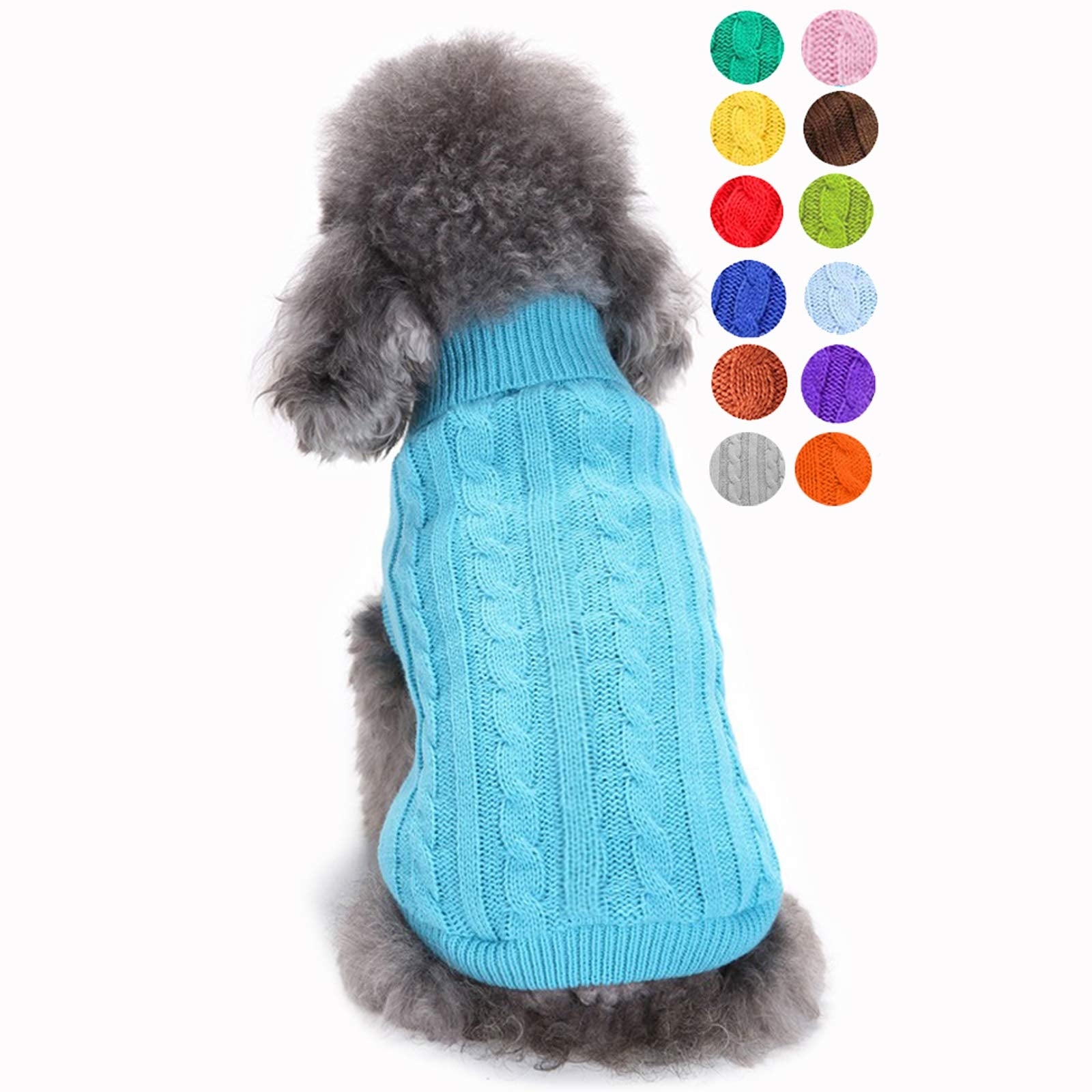 Dog Sweater For Small, Medium, Large Dogs - Warm Winter Classic Turtleneck Pet Clothes Coat For Puppies, Cats - Cute Christmas S