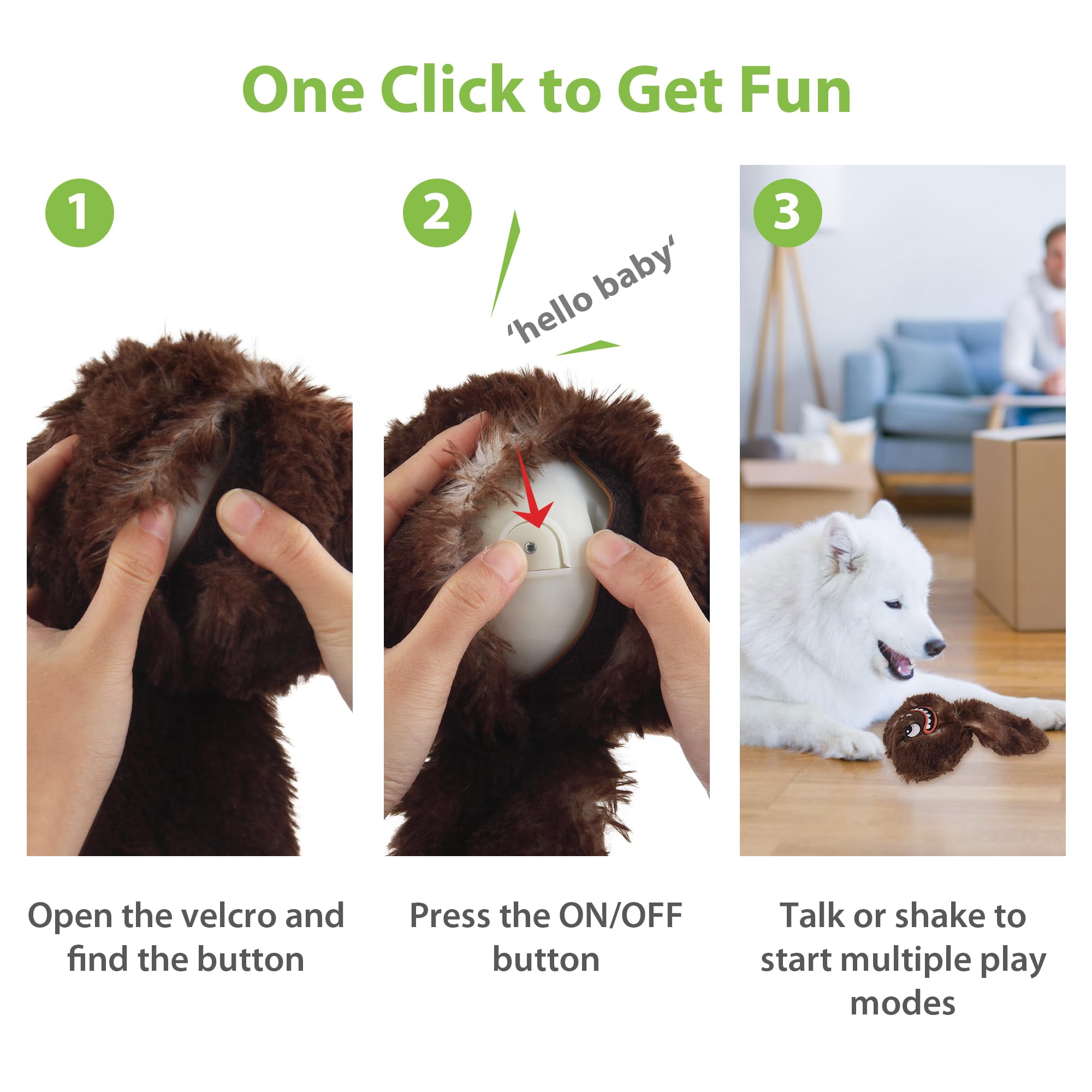 Petgeek Interactive Dog Ball, Squeaky Dog Toys With Music And Recording, Rechargeable Vibrating Dog Ball For Small/Medium/Large