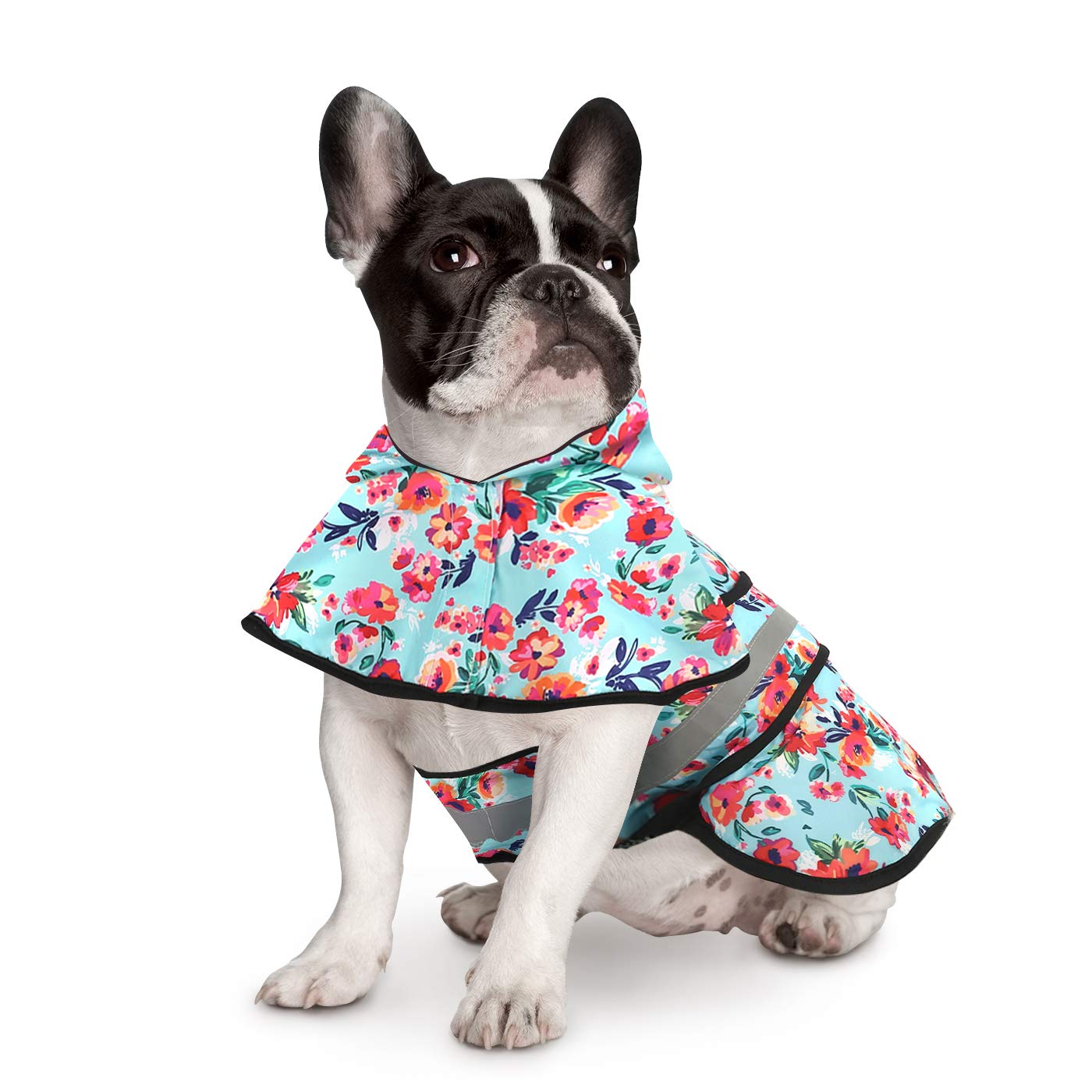 Hde Dog Raincoat Hooded Slicker Poncho For Small To X-Large Dogs And Puppies Turquoise - M
