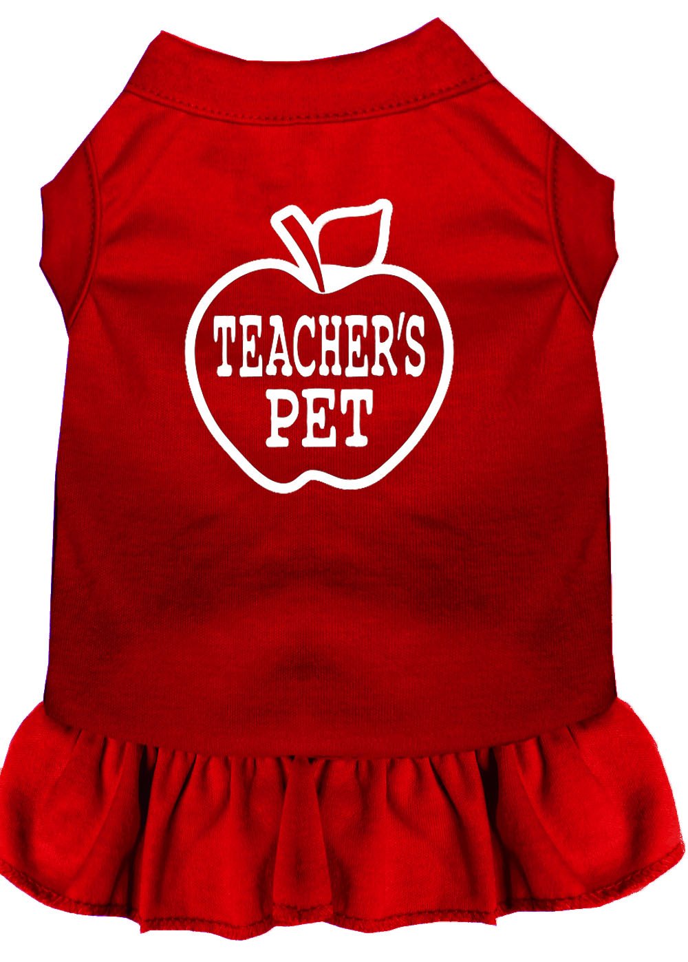 Pet Dog & Cat Dress Screen Printed, &quot;Teacher's Pet&quot; Red XL (14-20 lbs.)