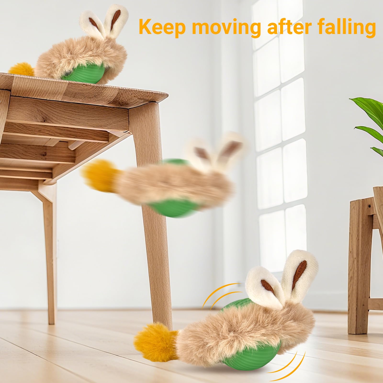 WISDOM RISING FLOURISH Interactive Cat Toys for Indoor Cats, Motion Activate Ca t Toy, Smart Kitten Rolling Ball Moving Ball Toy