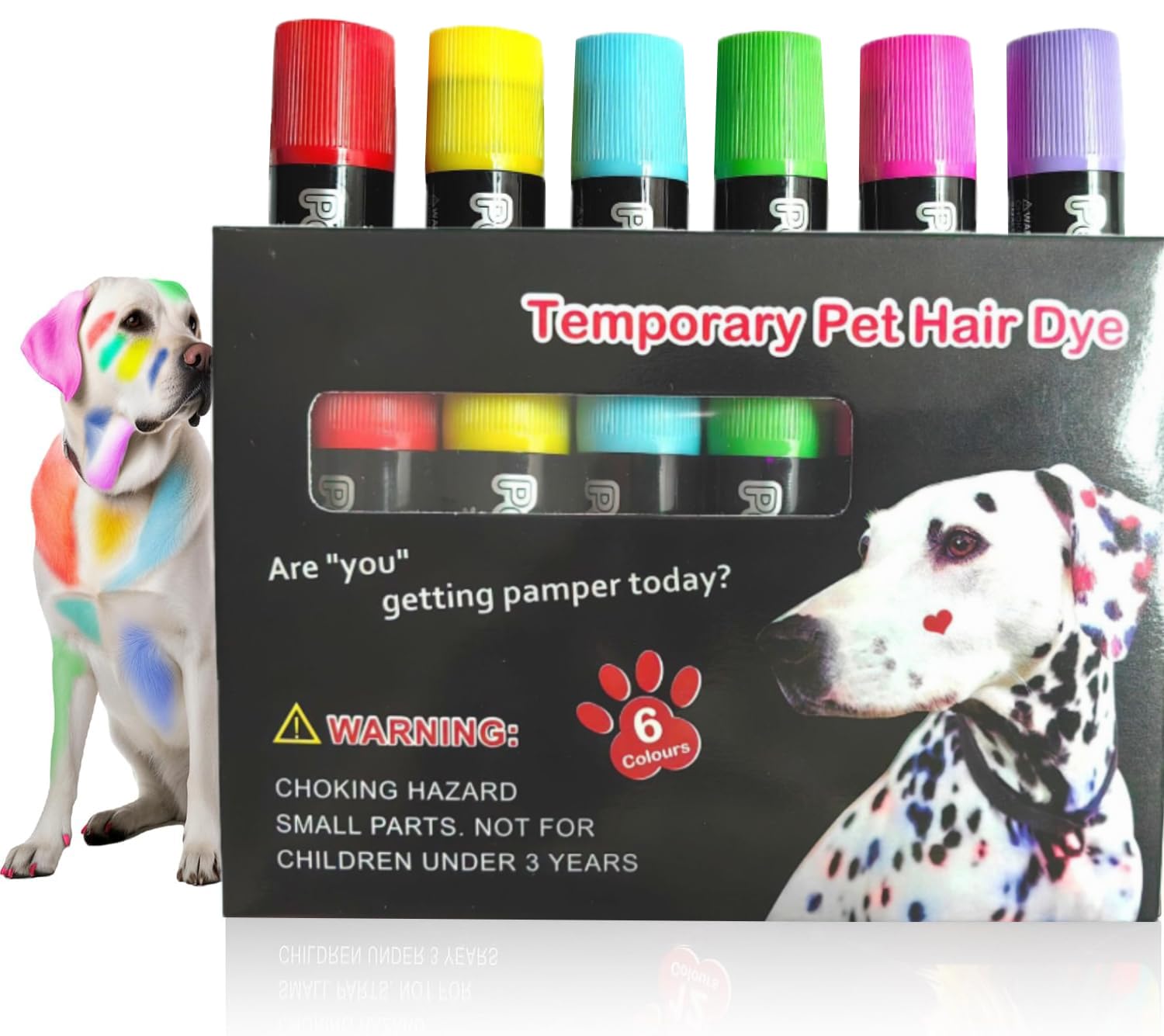 Pack Of 6 Dog Hair Color Dye Temporary Non-Toxic Washable Pet Safe Paint For Dogs Cats Animals