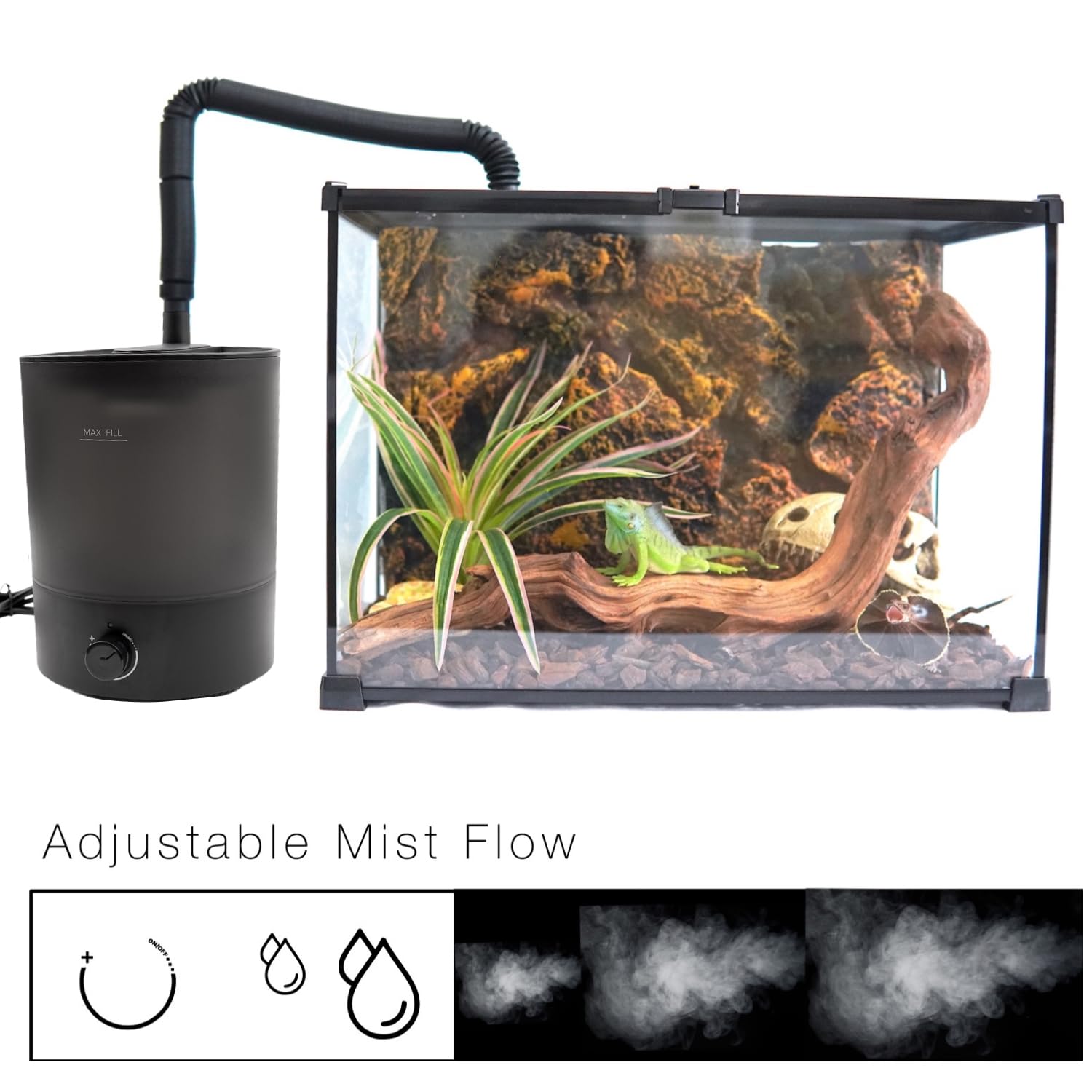 MRREPTILE Reptile Fogger Humidifiers Mister, Misting System for Reptiles, Terrarium Fogger Humidifier, 2.8L Large Capacity Repti