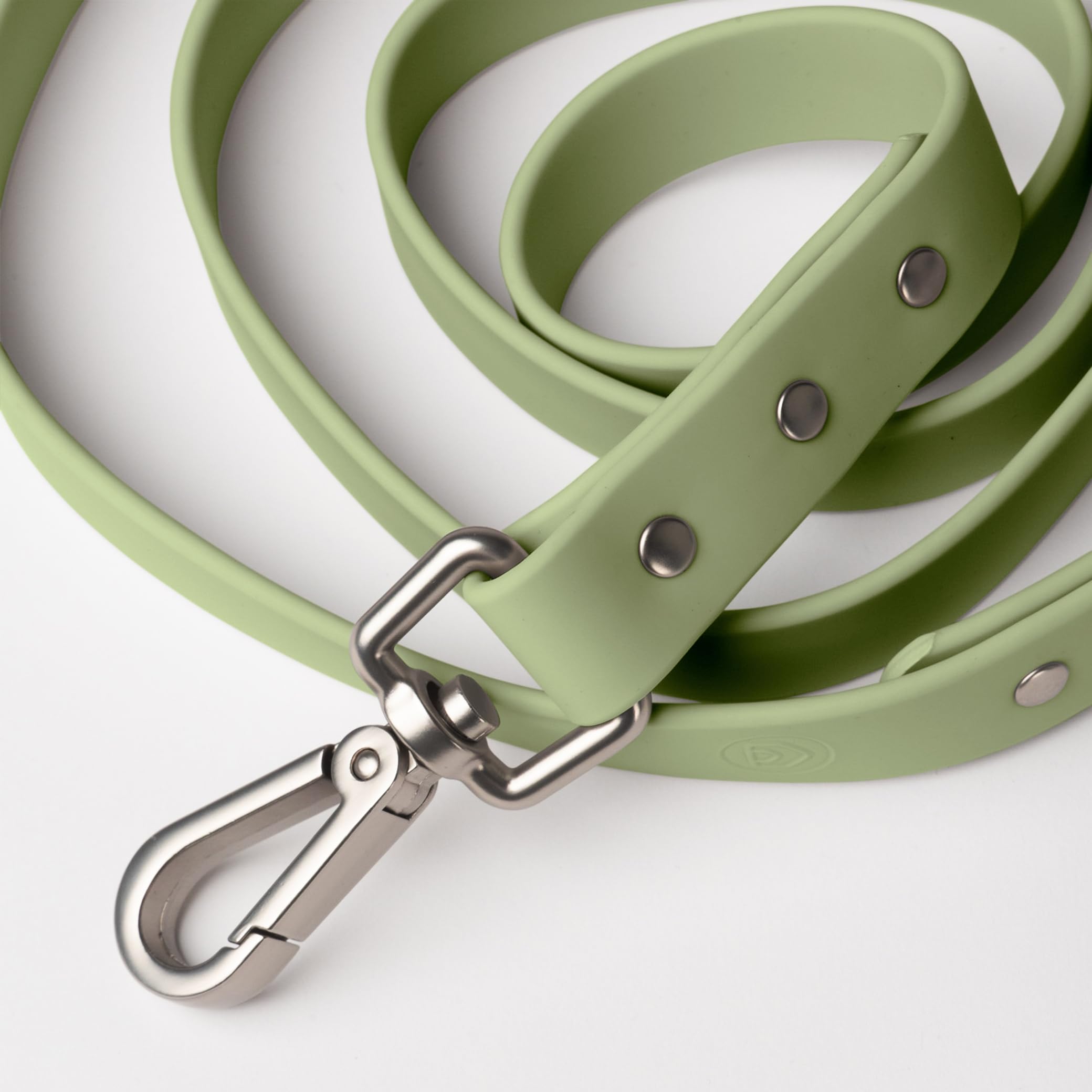 Diggs Waterproof Dog Leash - Soft Coated Nylon Heavy Duty Dog Leash - Easy To Clean, Durable Puppy Lead - Mini 4Ft, Sage