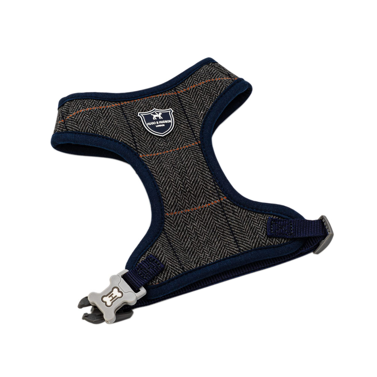 Hugo & Hudson Dog Harness, No-Pull Anti Choke Tweed Harness Vest, Grey Checkered, L
