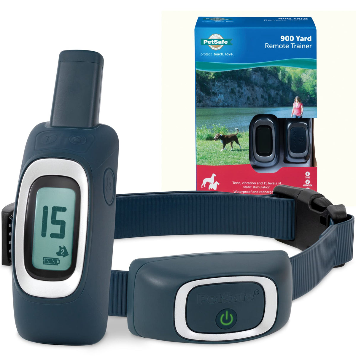 Petsafe 900 Yard Remote Training Collar - Choose From Tone, Vibration, Or 15 Levels Of Static Stimulation - Longest Range Option For Training Off Leash Dogs - Waterproof And Durable - Rechargeable