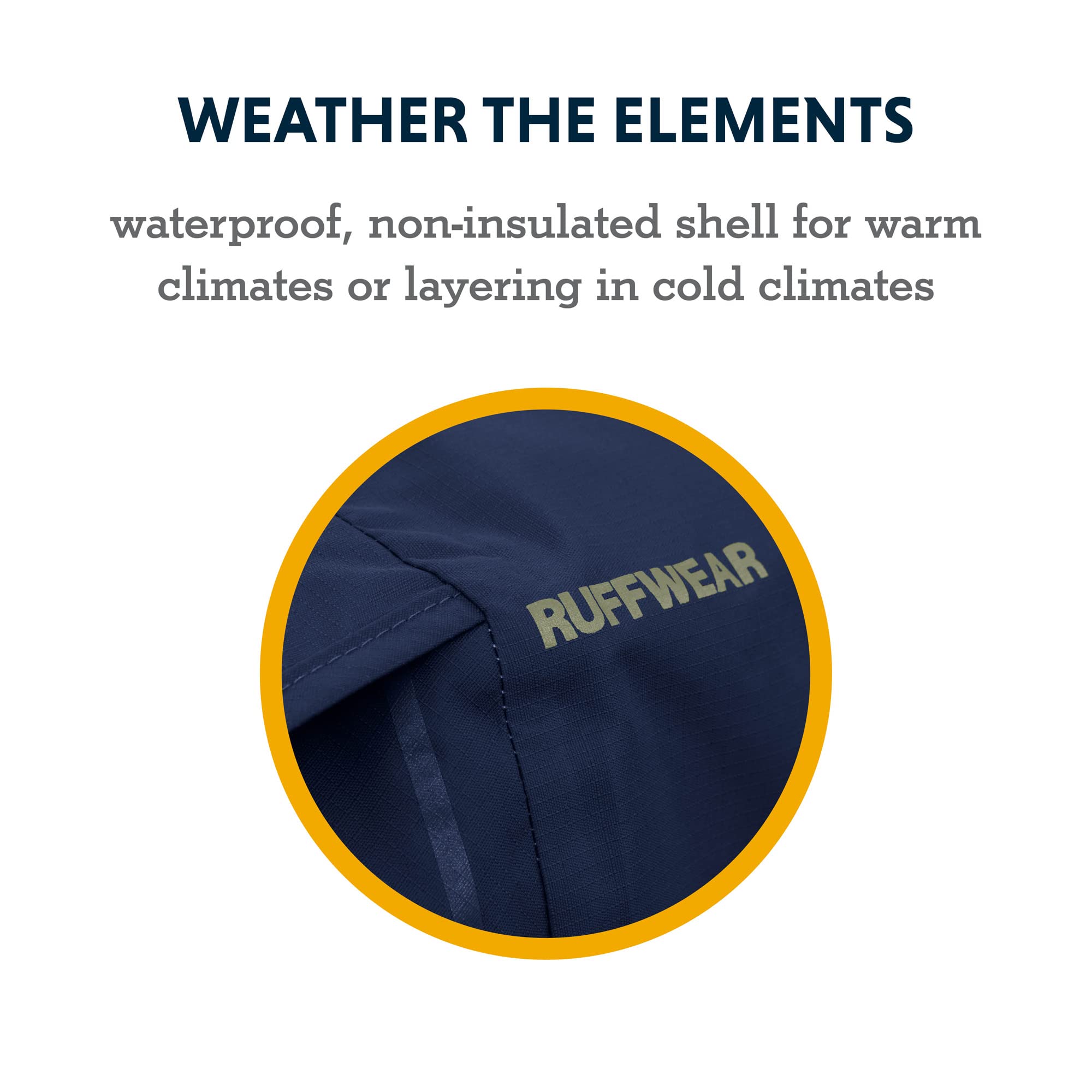 Ruffwear, Sun Shower Dog Raincoat, All-Weather Jacket, Waterproof, Windproof & Lightweight, Midnight Blue, X-Small