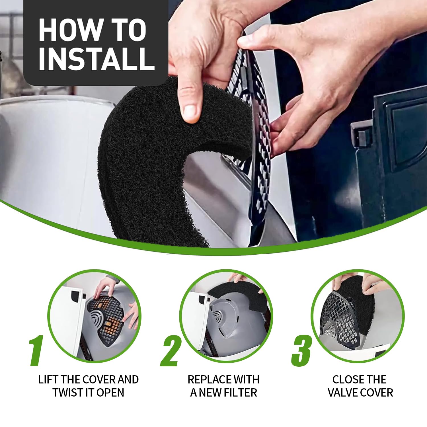 Lubise 8Pcs Carbon Filters for Litter-Robot 4, Thickened Activated Charcoal, Odor Elimination, L4 Filters, Durable Design