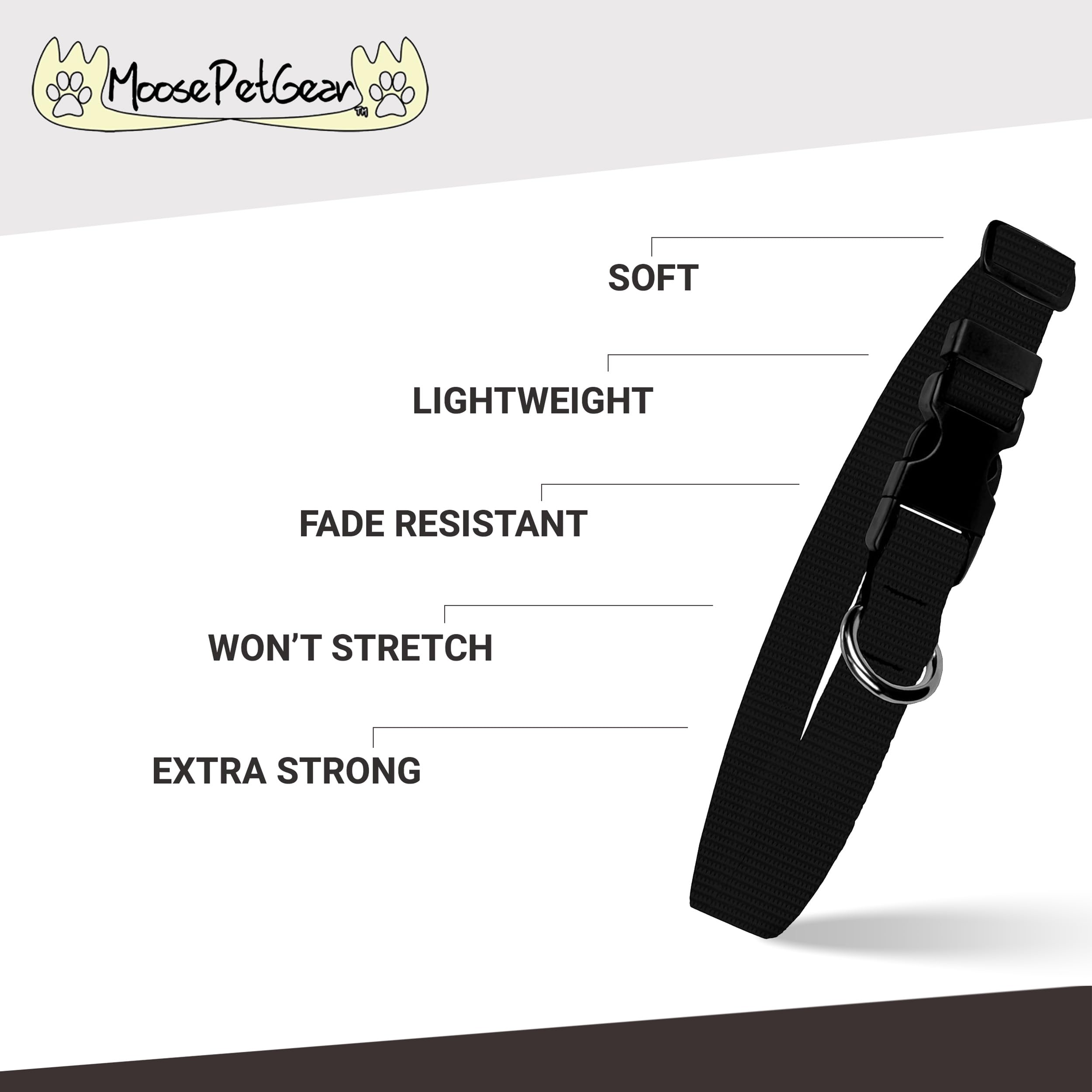 Moose Pet Wear Dog Collar - Patterned Adjustable Pet Collars, 1 Inch Wide, Large, Tie-Dye