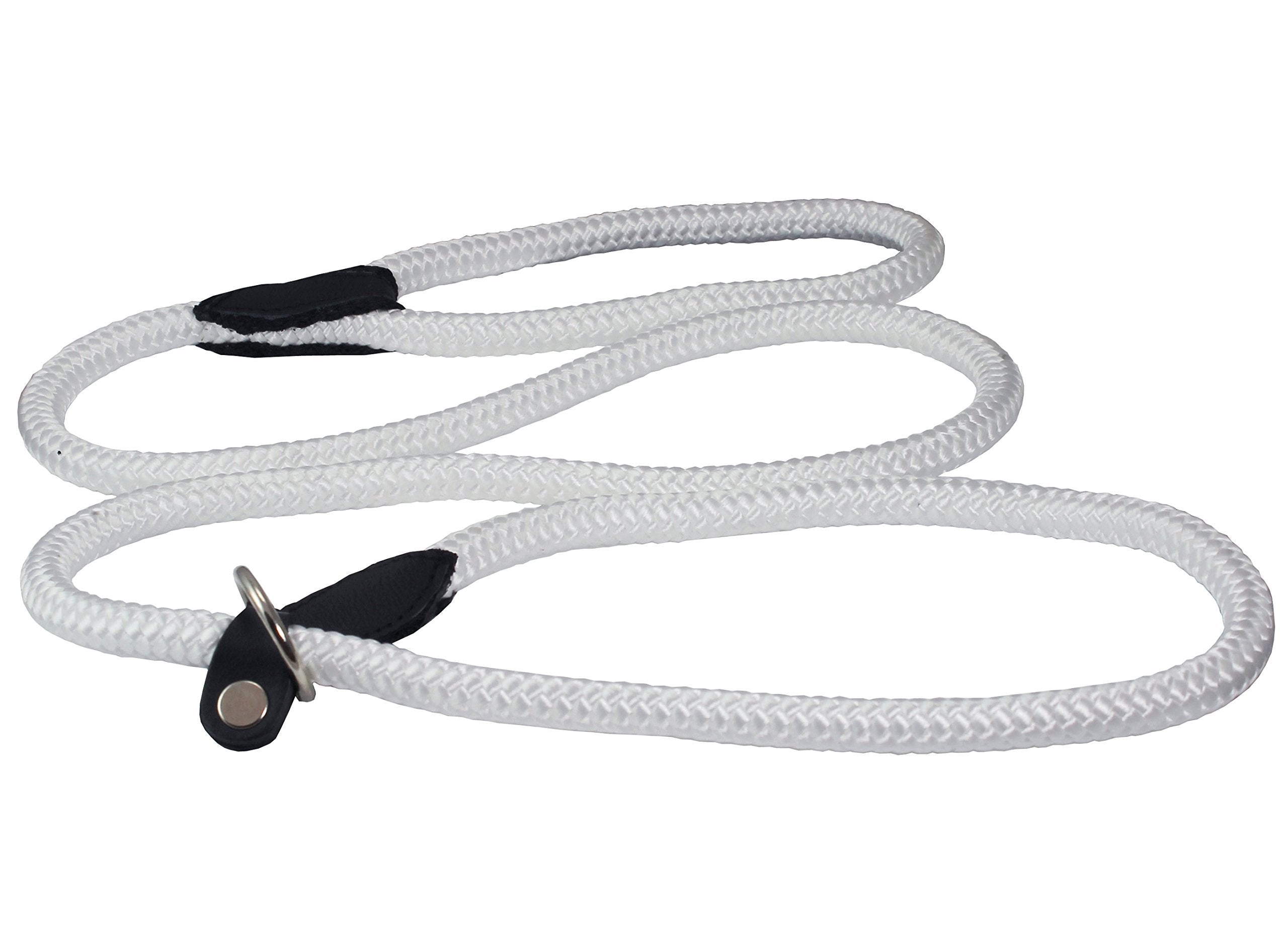 Dogs My Love Nylon Rope Slip Dog Lead Adjustable Collar And Leash 6Ft Long (X-Large: 1/2' (12Mm), White)