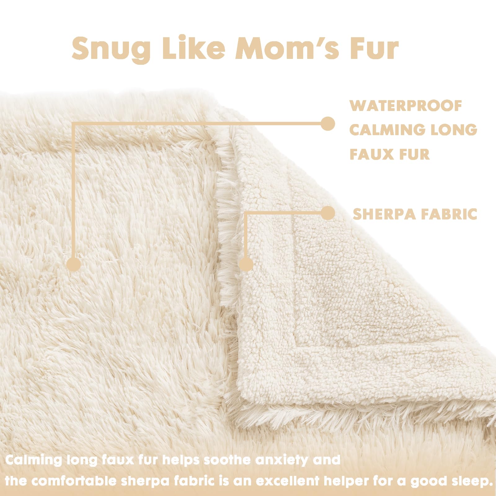 Gogobunny Waterproof Dog Blanket For Large Dogs, Cats, Puppy, Reversible Faux Fur Pet Throw Blanket, Washable, Calming Furniture