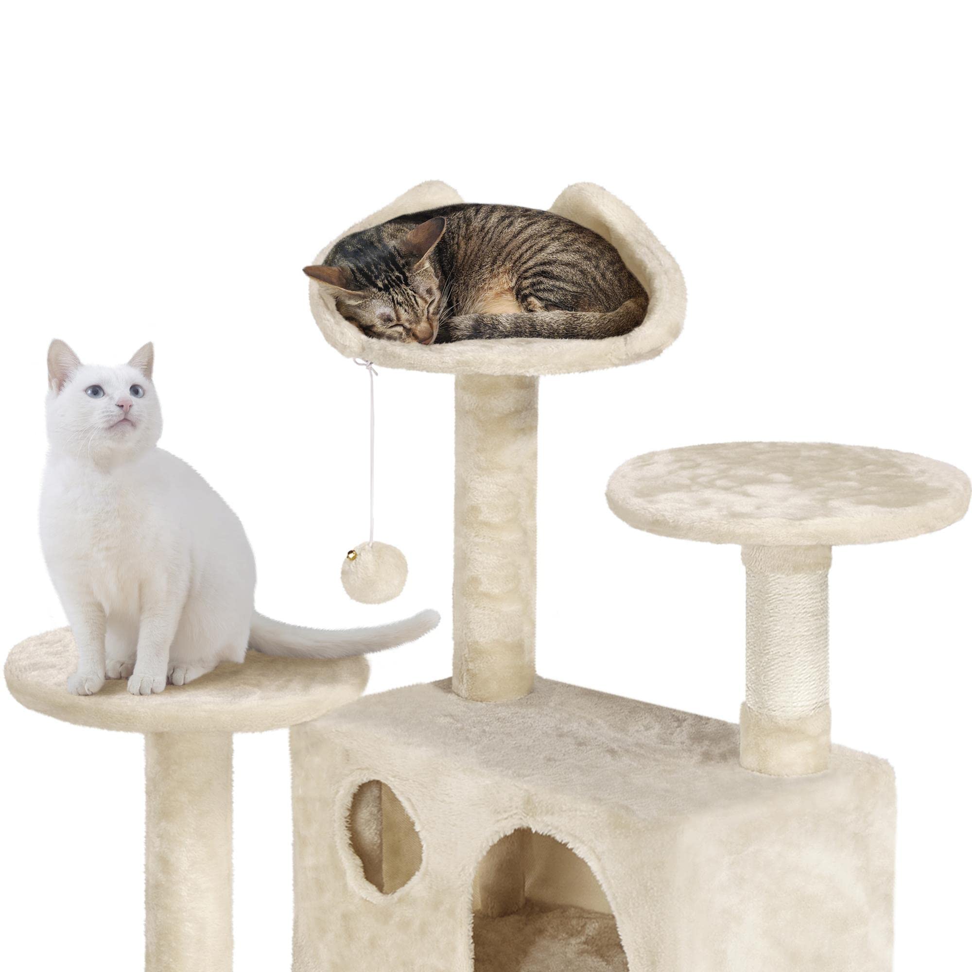 Yaheetech 62In Cat Tree Cat Tower For Indoor Cats, Cat Furniture W/Double Condo, Scratching Posts, Multiple Platforms And Balls