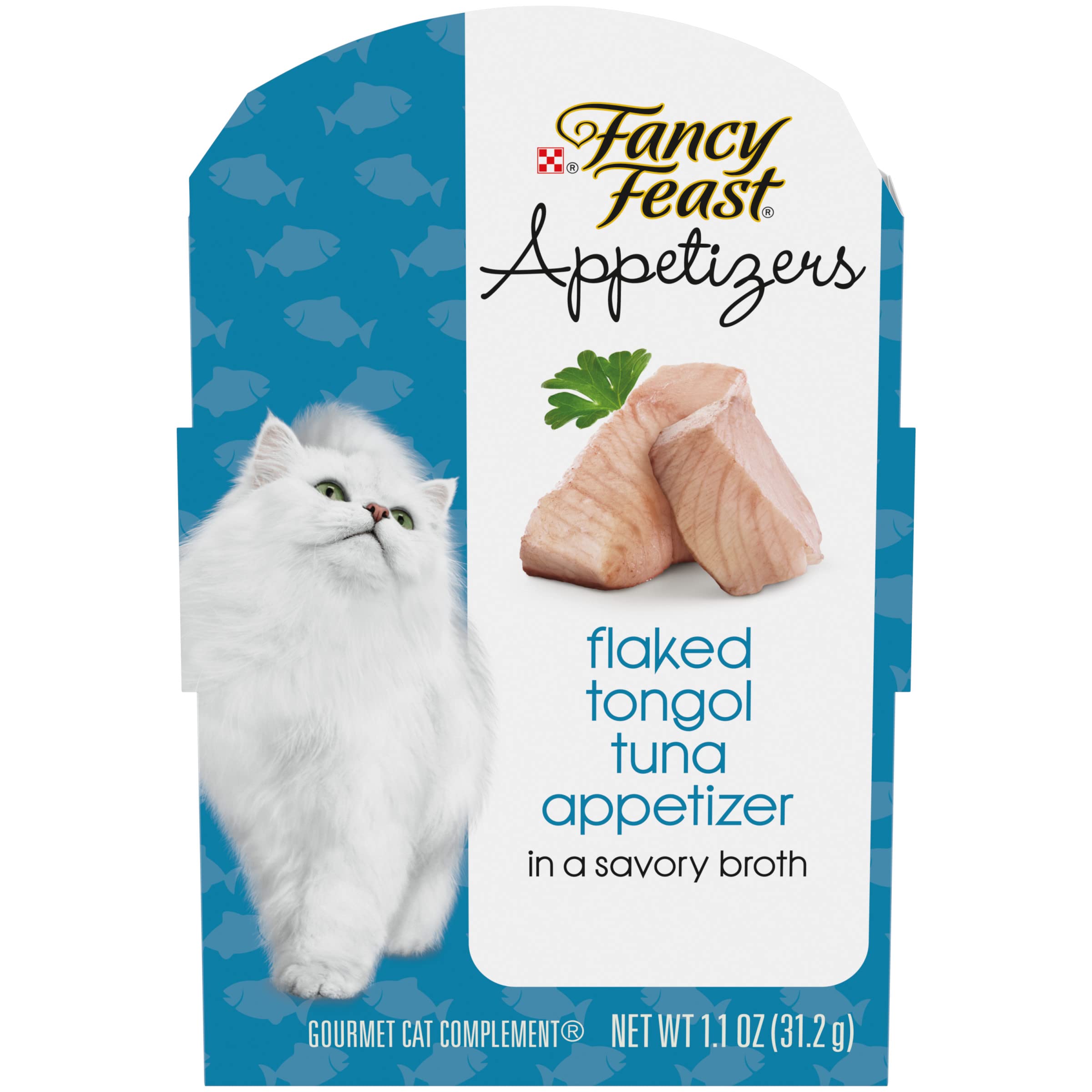Purina Fancy Feast Appetizers Grain Free Cat Food Flaked Tongol Tuna Appetizer Lickable Cat Food Topper - (Pack of 10) 1.1 oz. T