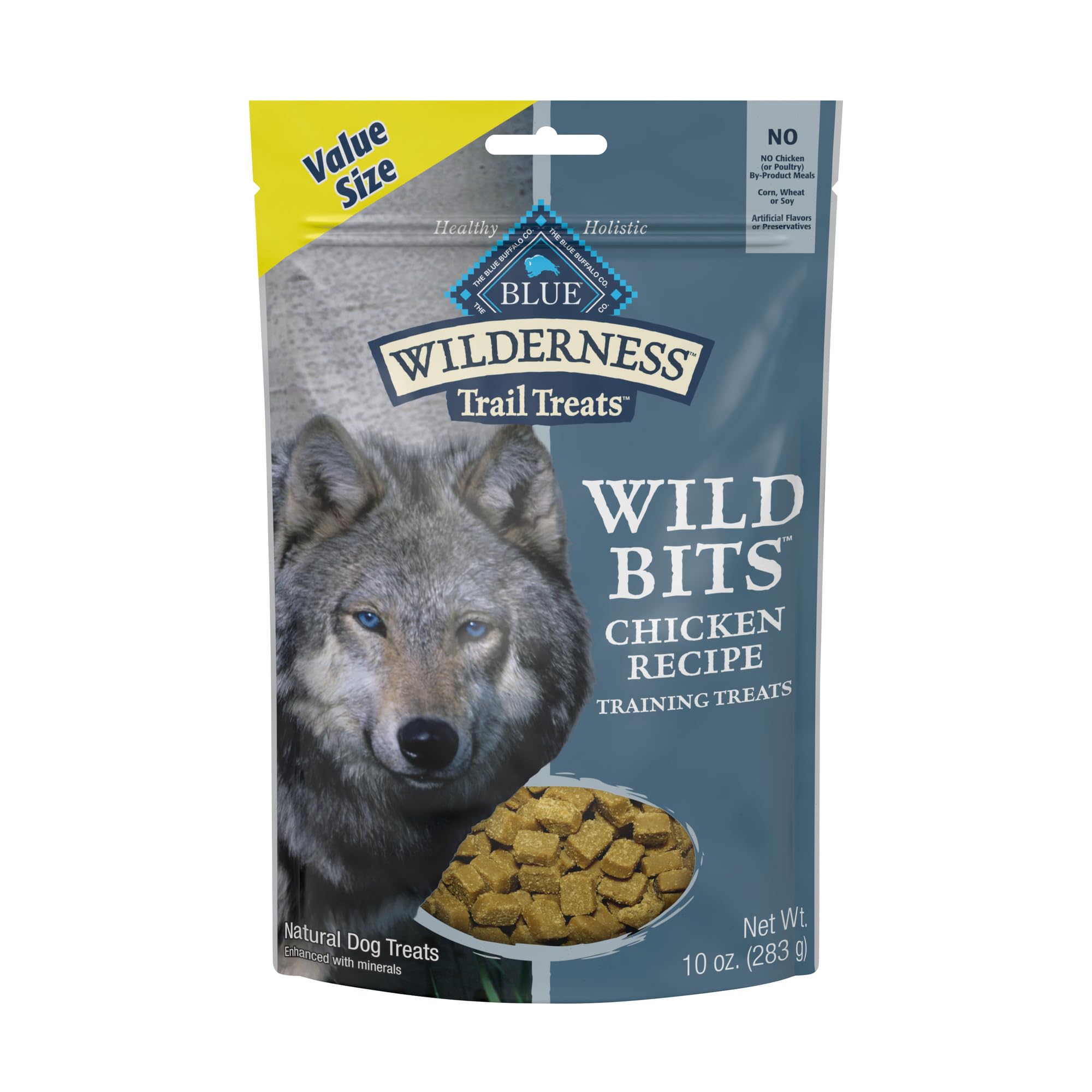 Blue Buffalo Wilderness Trail Treats Wild Bits High Protein Grain Free Soft-Moist Training Dog Treats, Chicken Recipe 10-oz bag