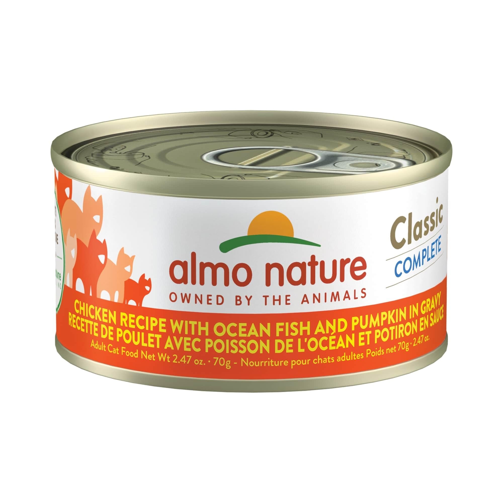 almo nature Classic Complete - Wet Cat Food - Chicken Recipe with Ocean Fish in Gravy - Grain Free, GMO Free, No Artificial Colo