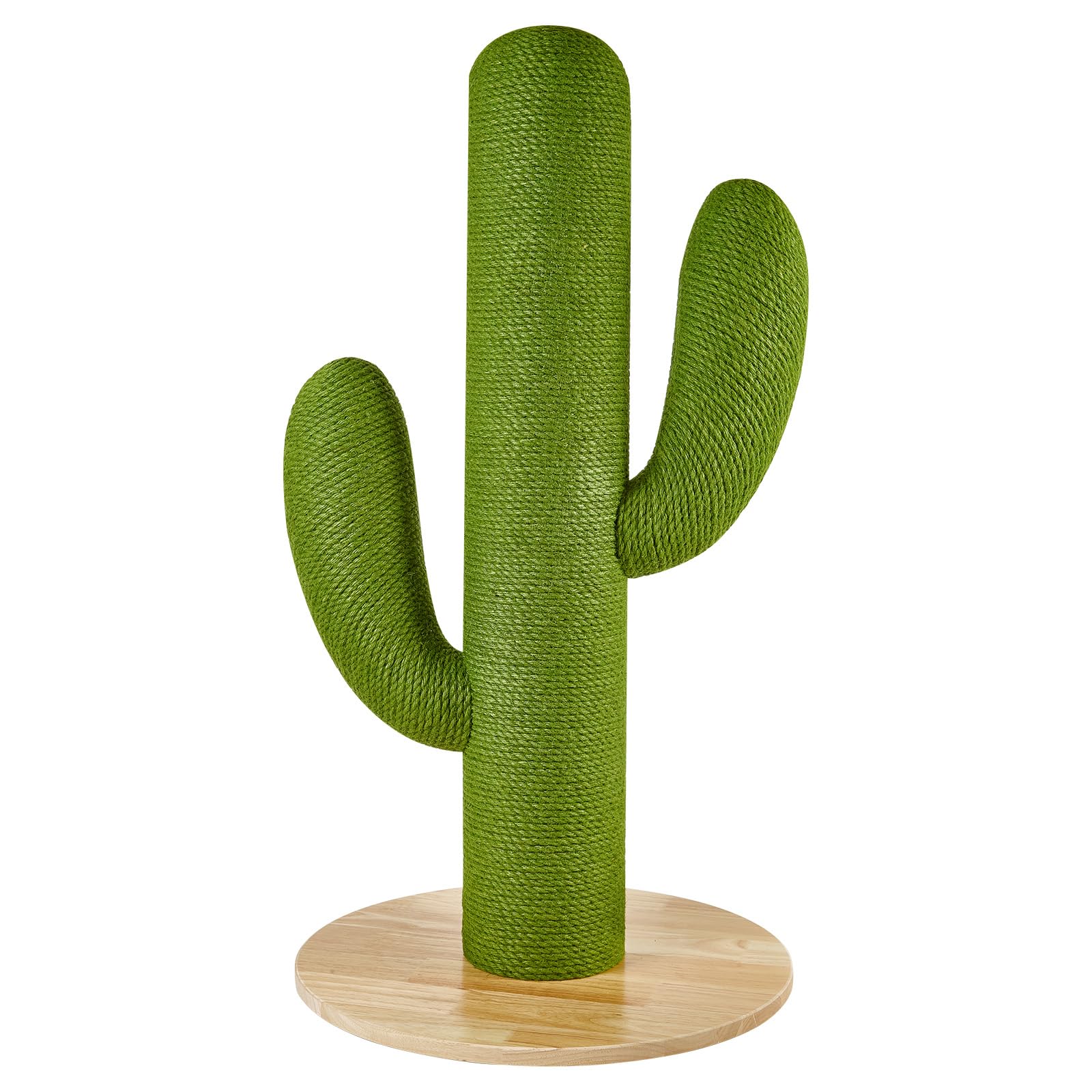 Towntime Cat Scratching Post With Solid Wood Base,39.37 Hx17.71 Lx17.71 W Tall Scratching Posts For Indoor Cats Adults,Cactus 
