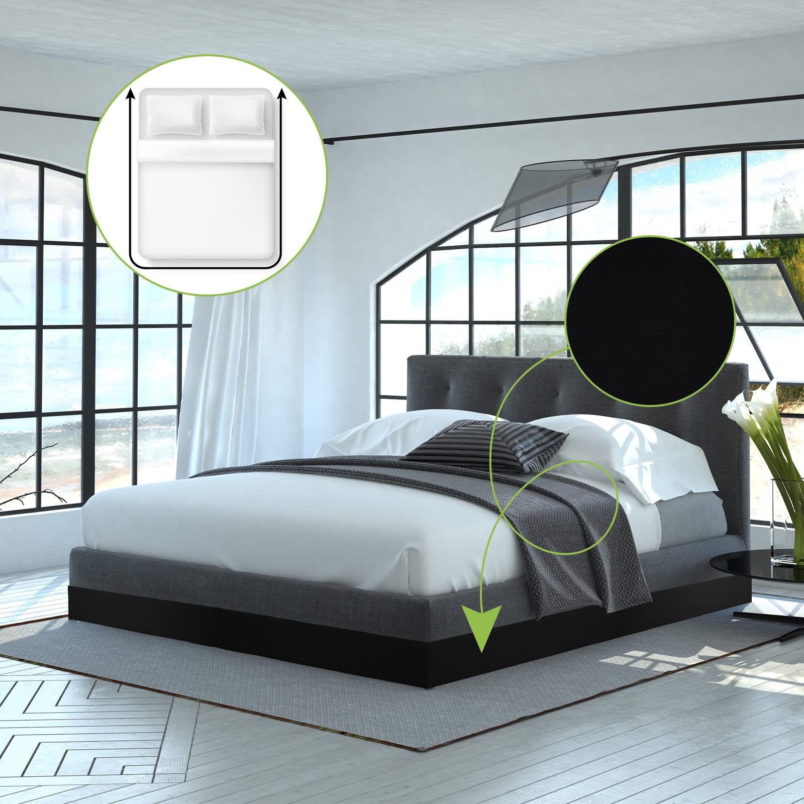 Boao Under Bed Blocker For Pets 126 X 6 Inch Toy Blocker For Under Couch With 10 Black Nylon Zip Ties Under Furniture Blocker Under Couch Bumper Under Couch Guard For Dog Cat Pet Home Accessories