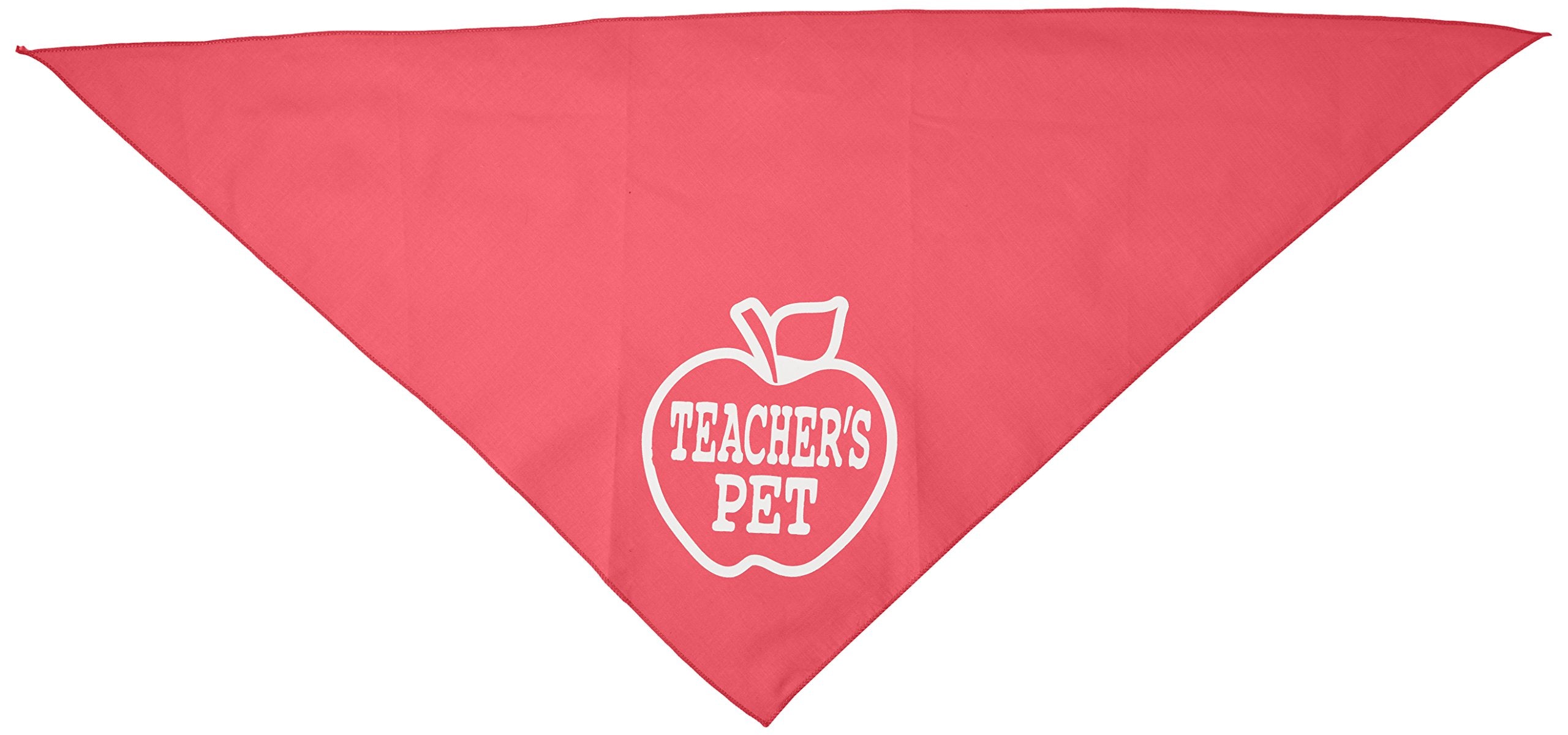 Pet and Dog Bandana Screen Printed, &quot;Teachers Pet&quot; Bright Pink Large