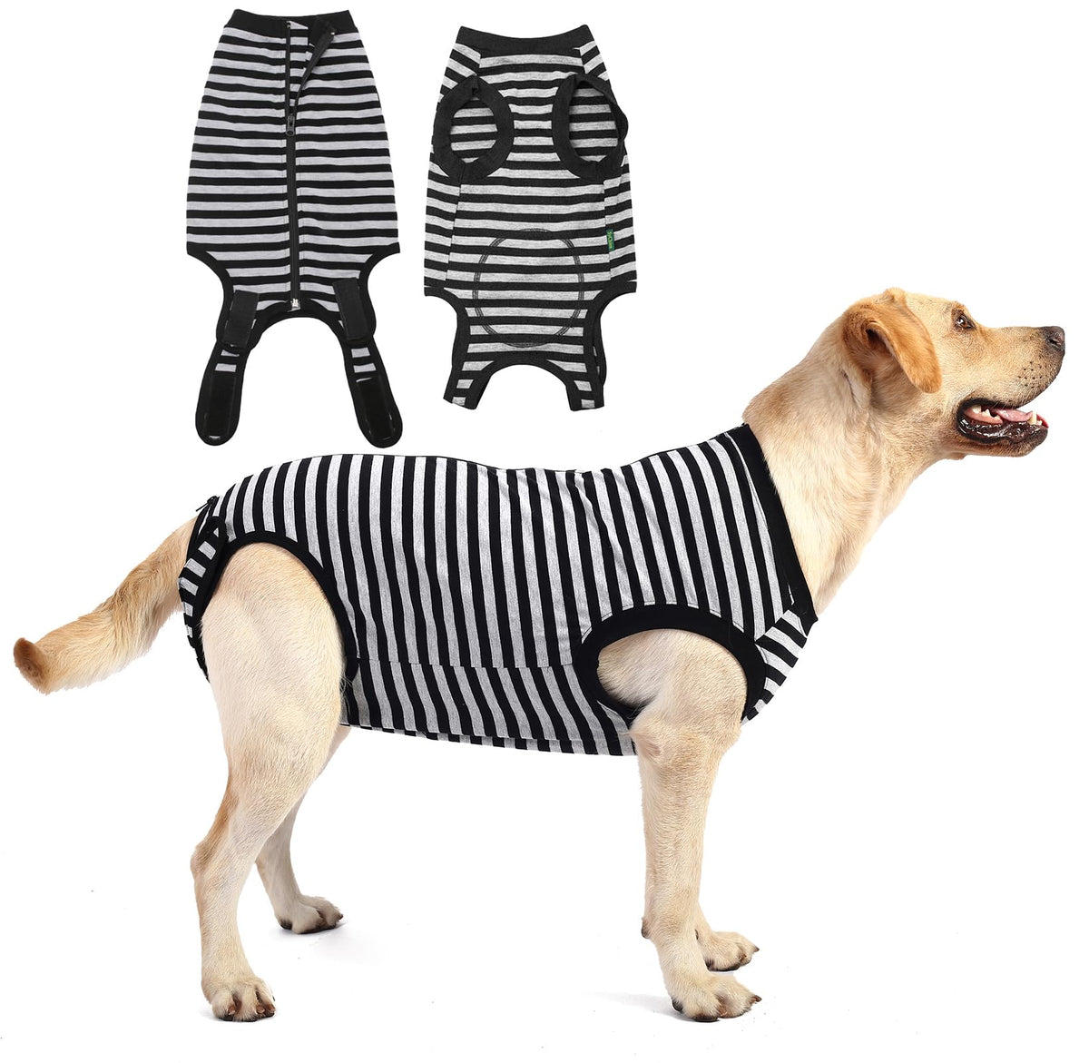Sychien Dog Blue Recovery Suit For Large Female Spay,Male Dog Surgery Suit,Narrow Blue-White L