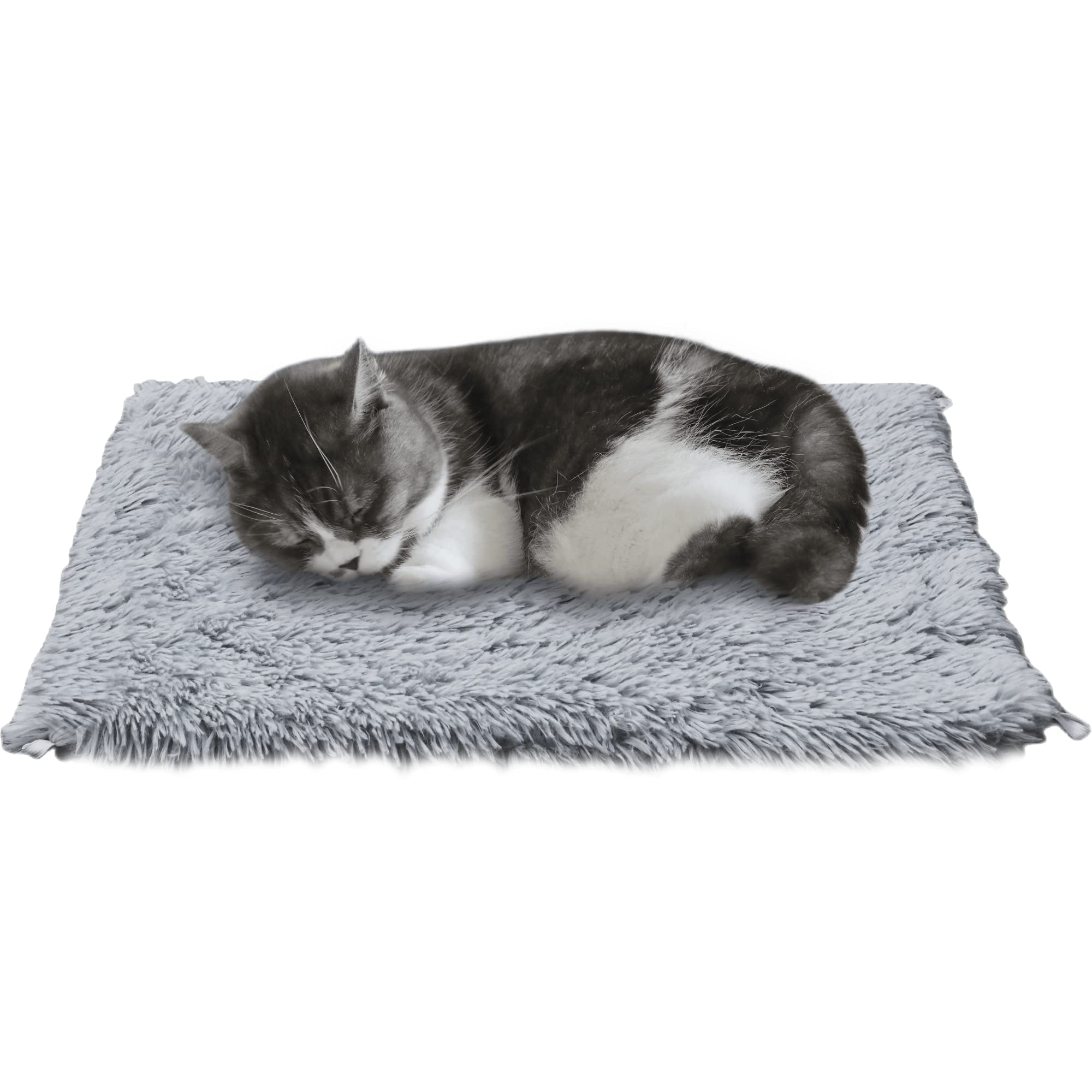 Petfelix Self Warming Mat, 24''*20'' Non-Skid Thermal Pet Mat, Washable Outdoor Insulation For Cat House, Carrier Cat Bed, Gray