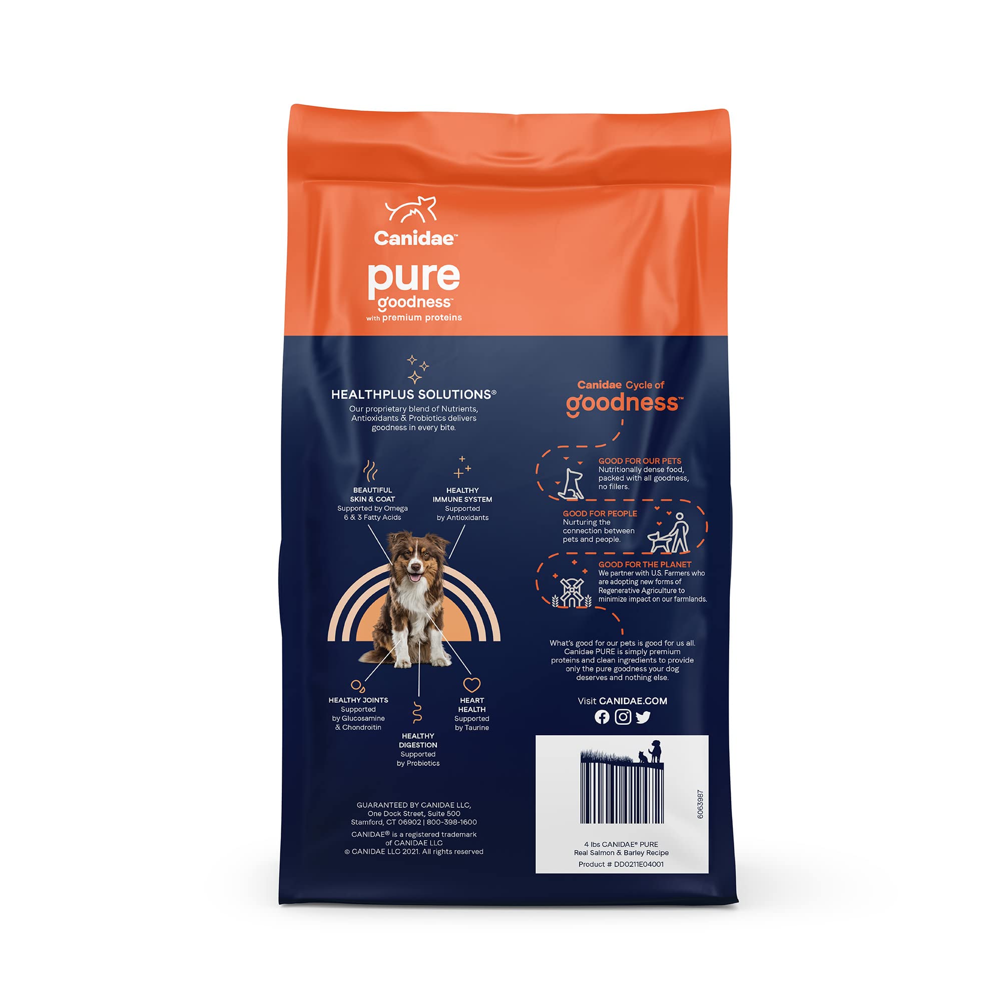 CANIDAE Pure Limited Ingredient Premium Adult Dry Dog Food, Real Salmon & Barley Recipe, 22 lbs, with Wholesome Grains